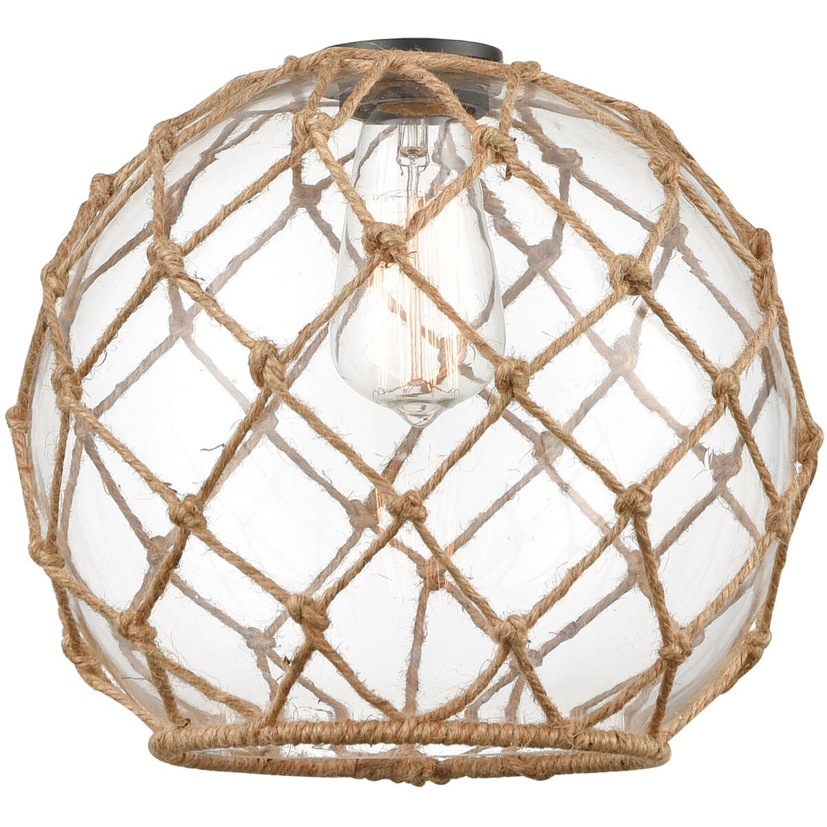 Ballston Large Farmhouse Rope Clear Glass, Ballston