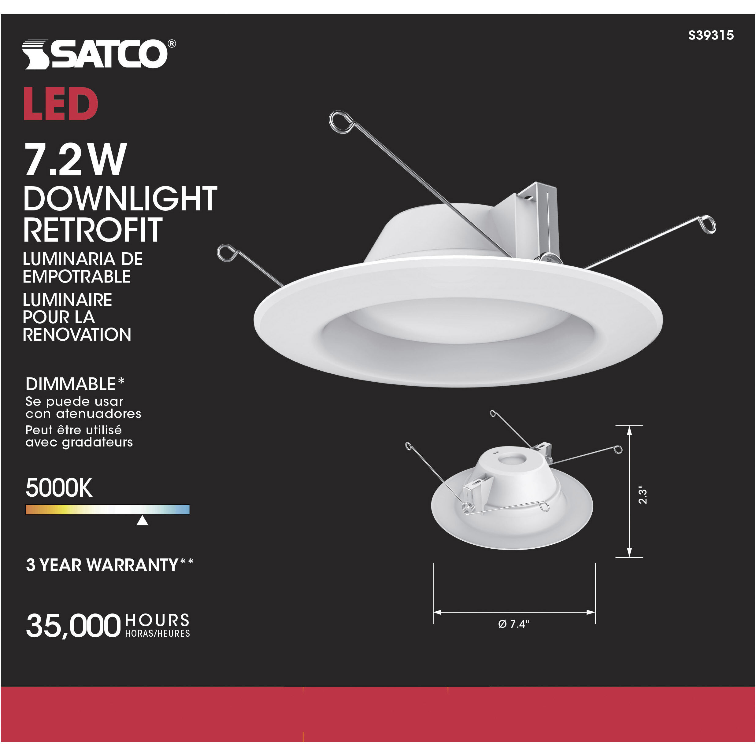 Edgewood Medium White Recessed