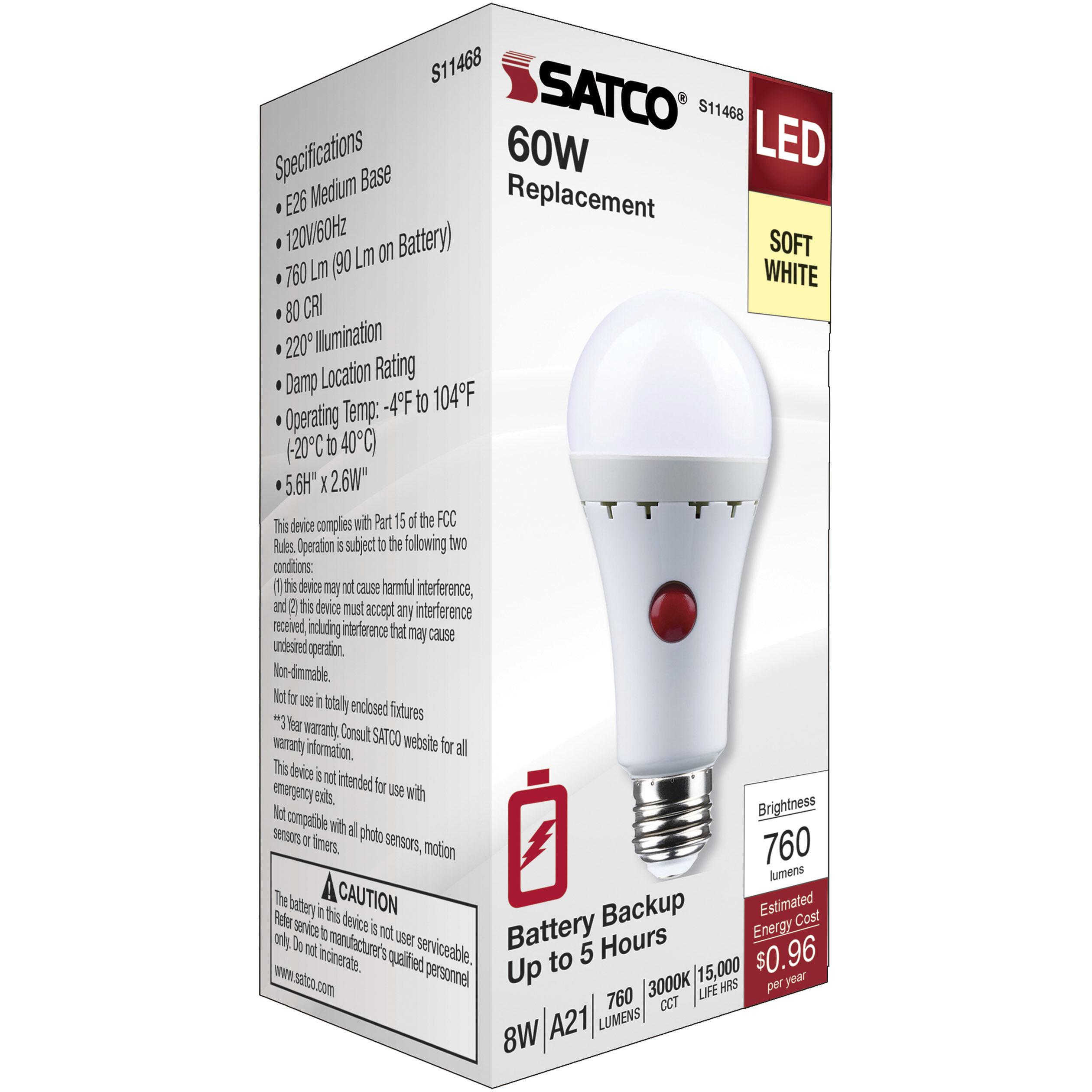 Lumos Medium 8.00 watt 3000K Light Bulb