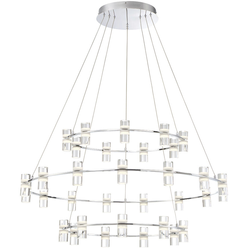 Netto LED 40.5 inch Chrome Chandelier Ceiling Light, Large