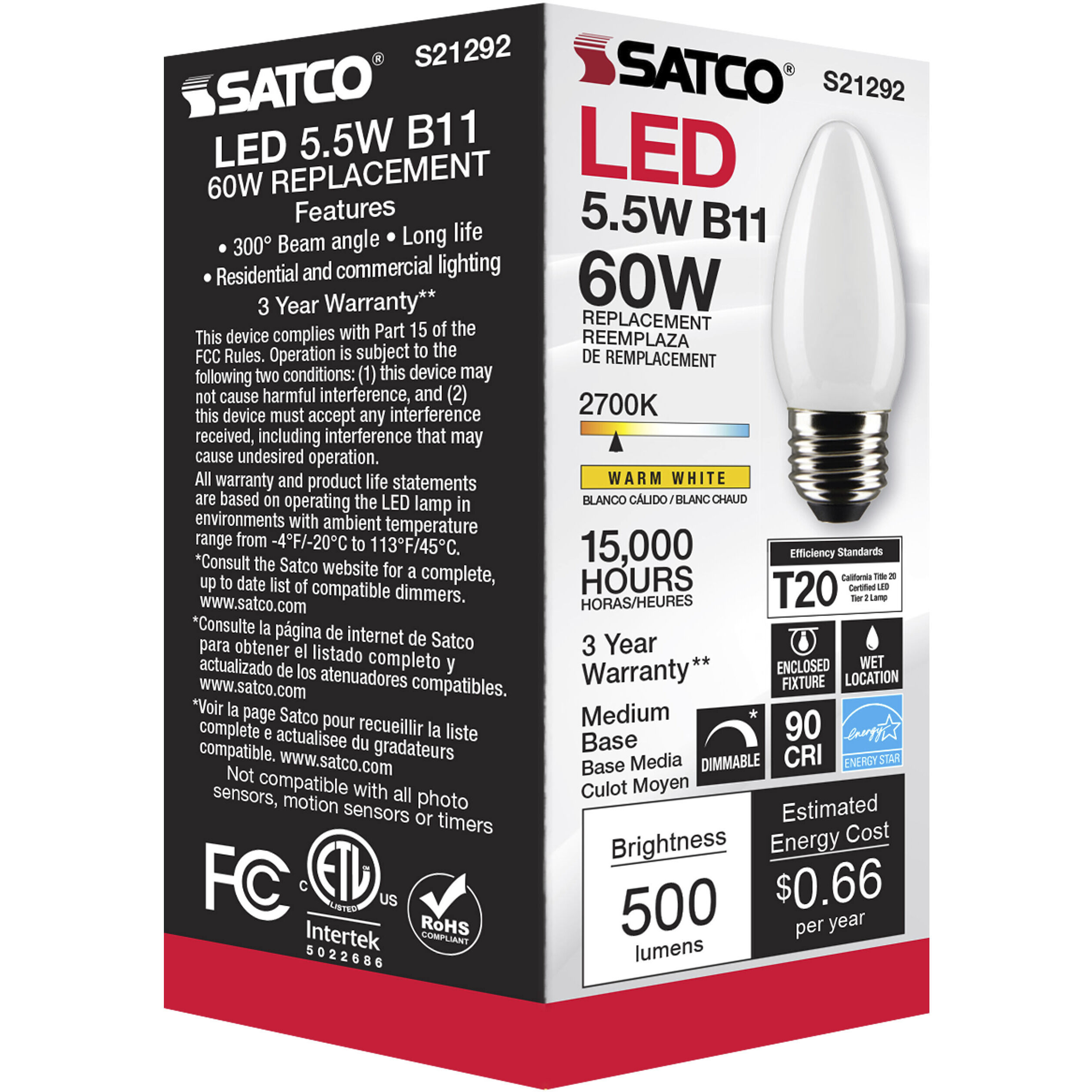 Lumos LED Medium Medium 5.50 watt 2700K LED Filament