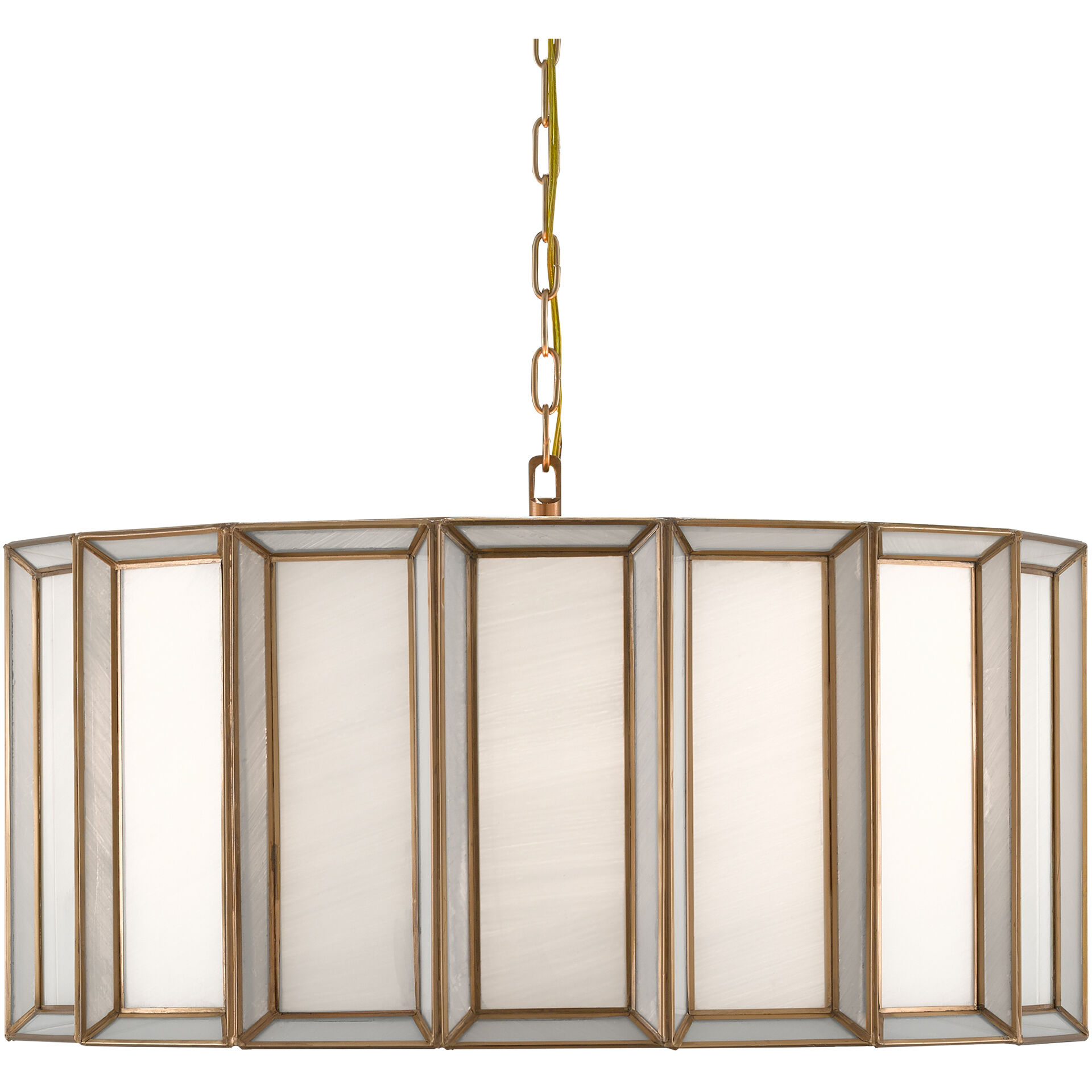 Daze 3 Light 24 inch Antique Brass/White Pendant Ceiling Light, Large