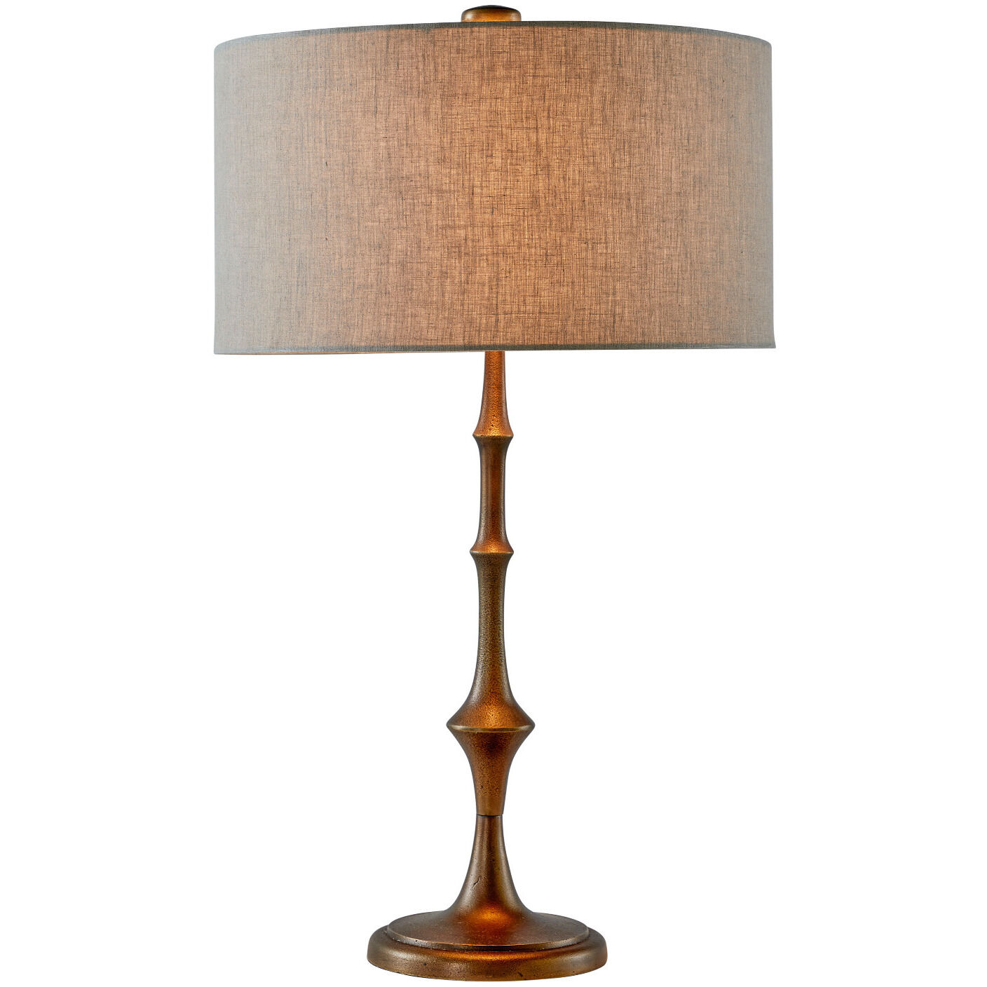 Saxtus 31.5 inch White Linen / Textured Cast Bronze Table Lamp Portable Light