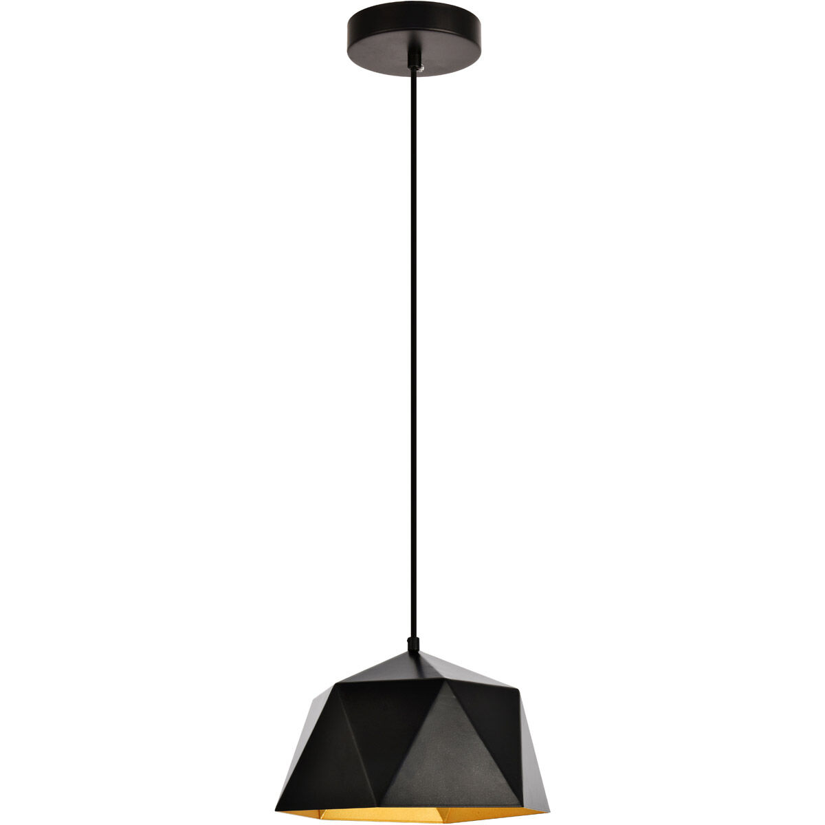 Arden 1 Light 10.2 inch Black with Golden Inside Pendant Ceiling Light