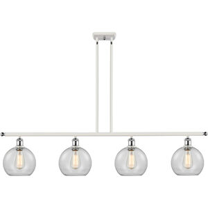 Ballston Athens 4 Light 48 inch White and Polished Chrome Island Light Ceiling Light