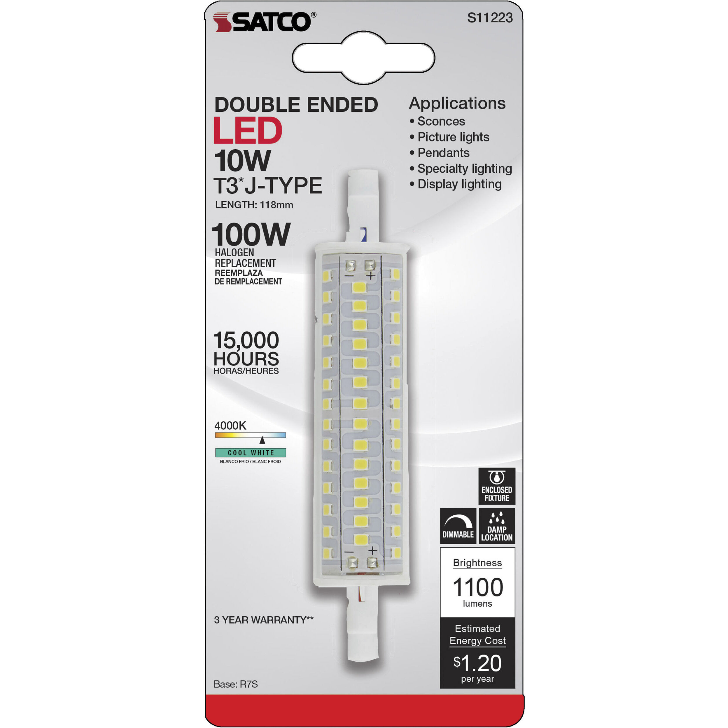 Lumos LED LED J-Type Double Contact Recessed Base 10.00 watt 4000K Light Bulb