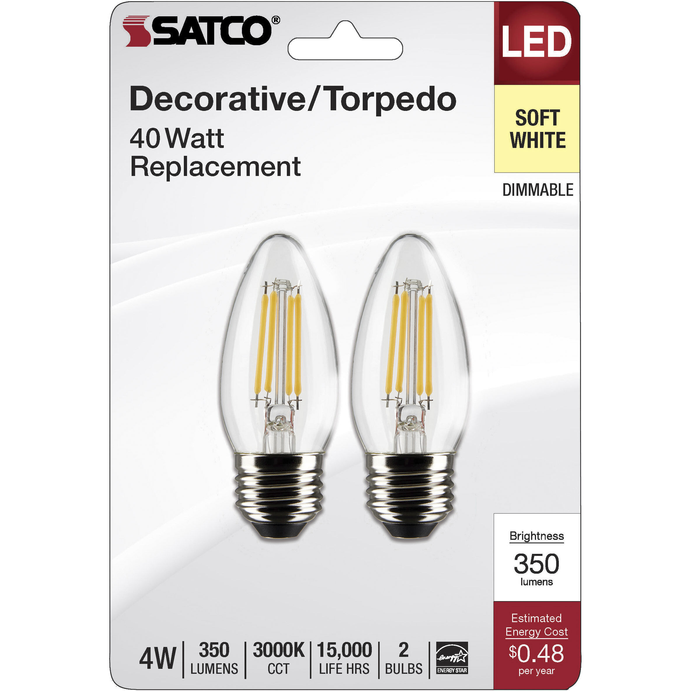 Lumos LED Medium 4 watt 120 3000K LED Filament, LED Filament