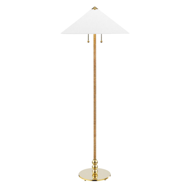 Flare 62.25 inch 60 watt Aged Brass Floor Lamp Portable Light