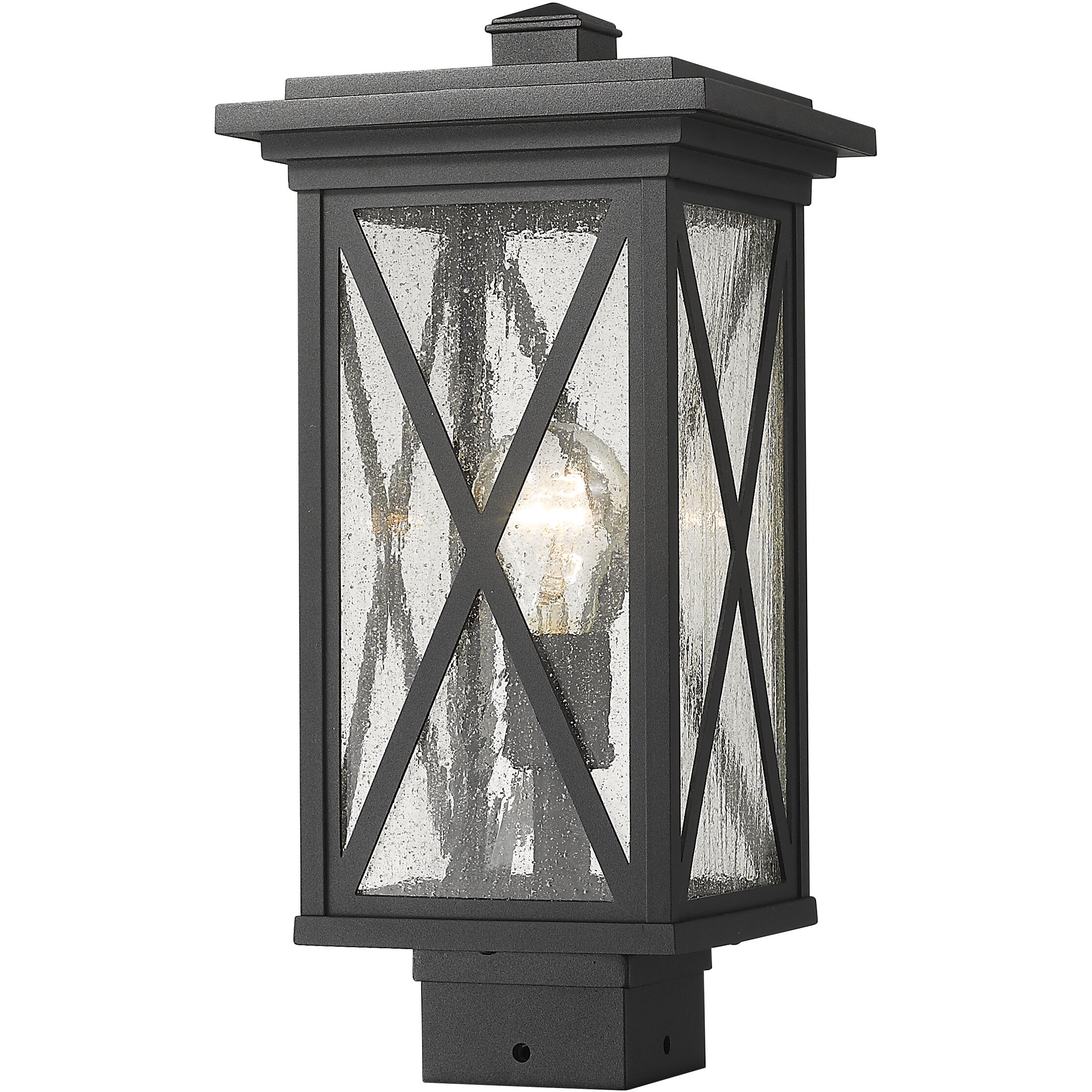 Brookside 1 Light 15.75 inch Black Outdoor Post Mount Fixture