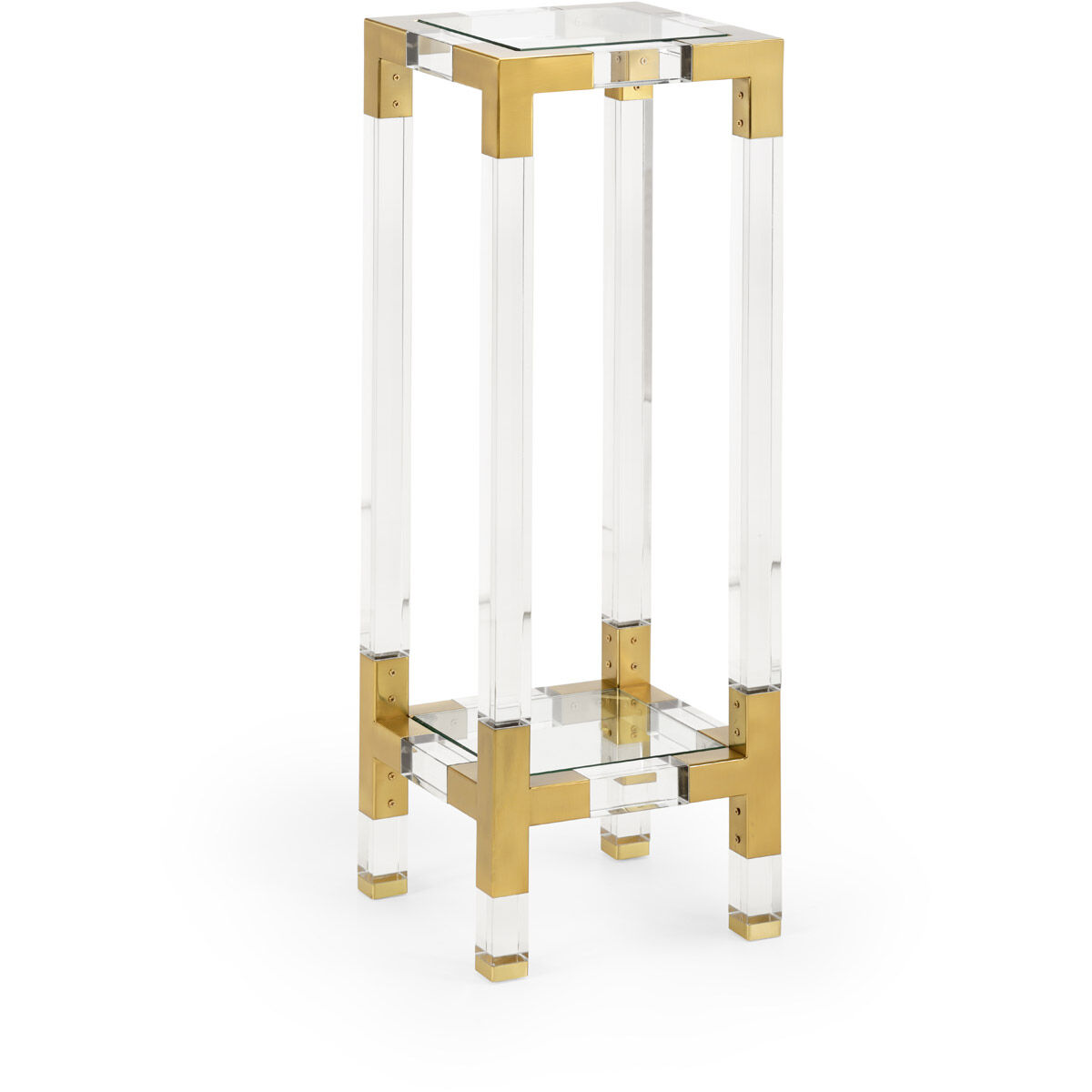 Chelsea House 36 X 12 inch Clear/Antique Brass Pedestal, Small