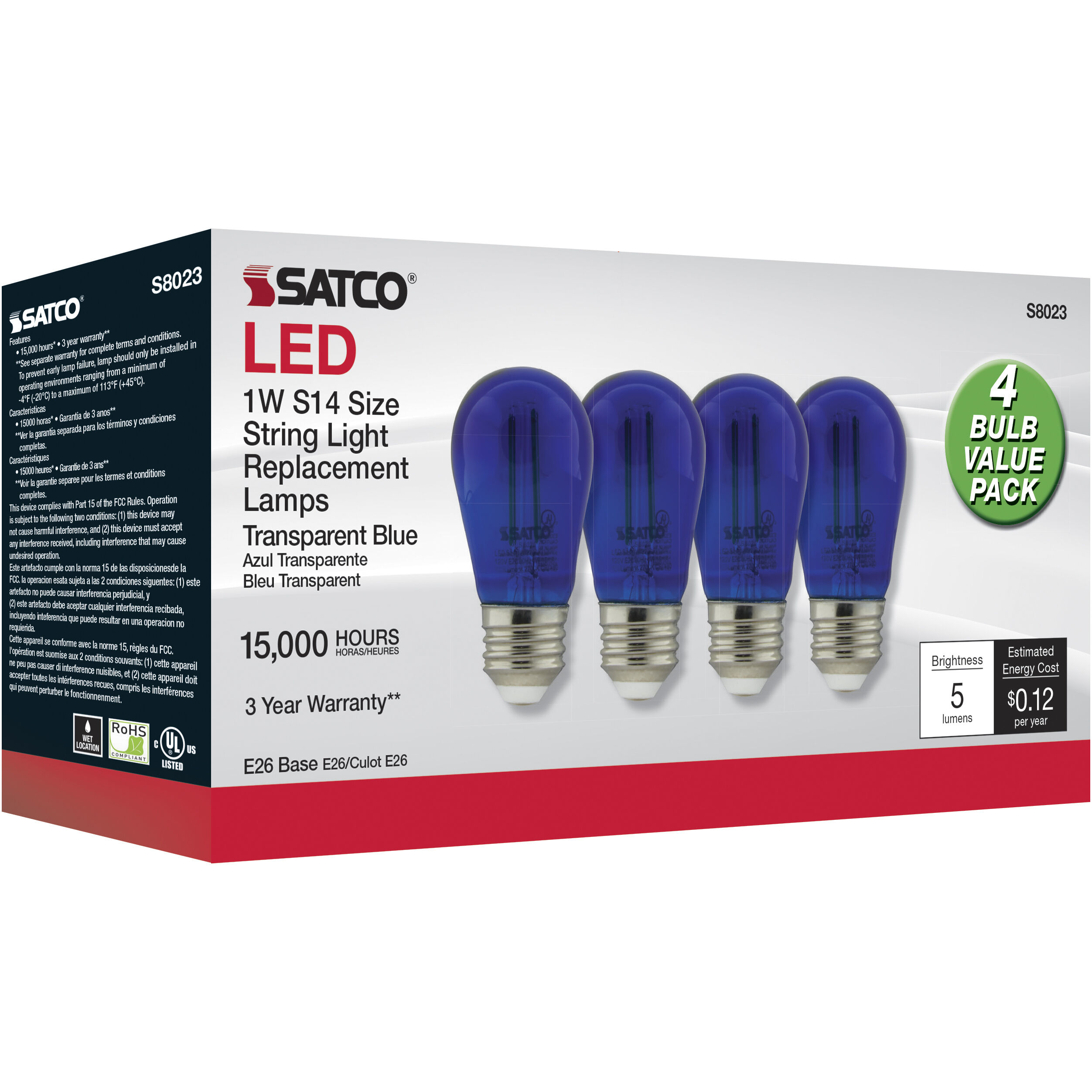 Lumos LED LED Filament Medium 1.00 watt Light Bulbs
