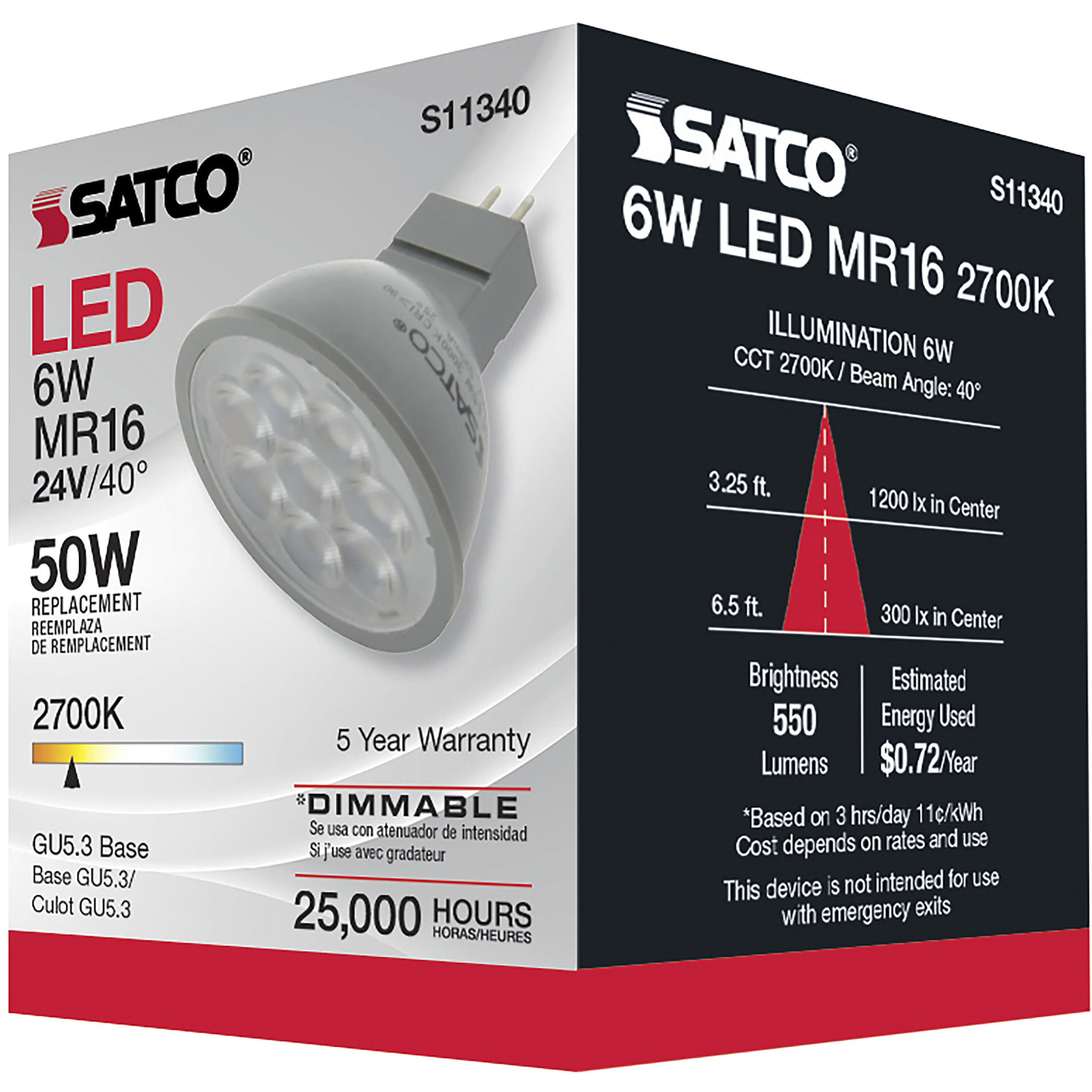 Lumos LED MR16 6.00 watt 2700K Light Bulb