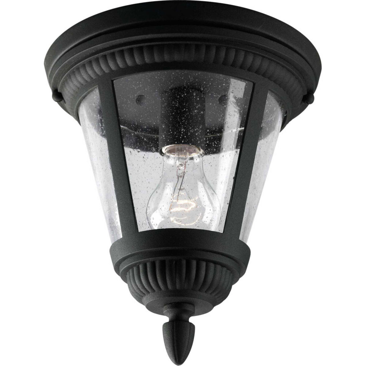 Marcellus 1 Light 9 inch Textured Black Outdoor Flush Mount