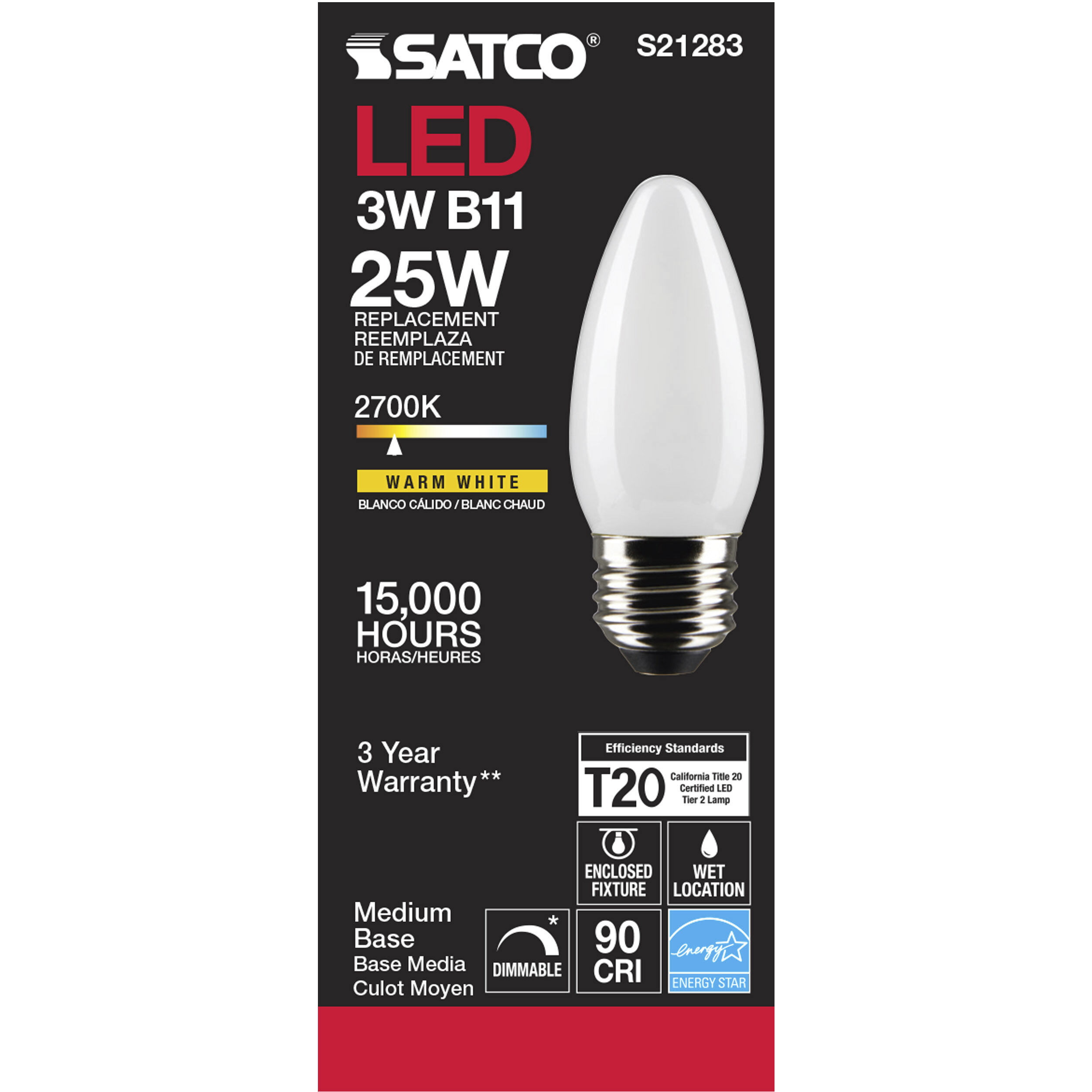 Lumos LED Medium Medium 3.00 watt 2700K LED Filament