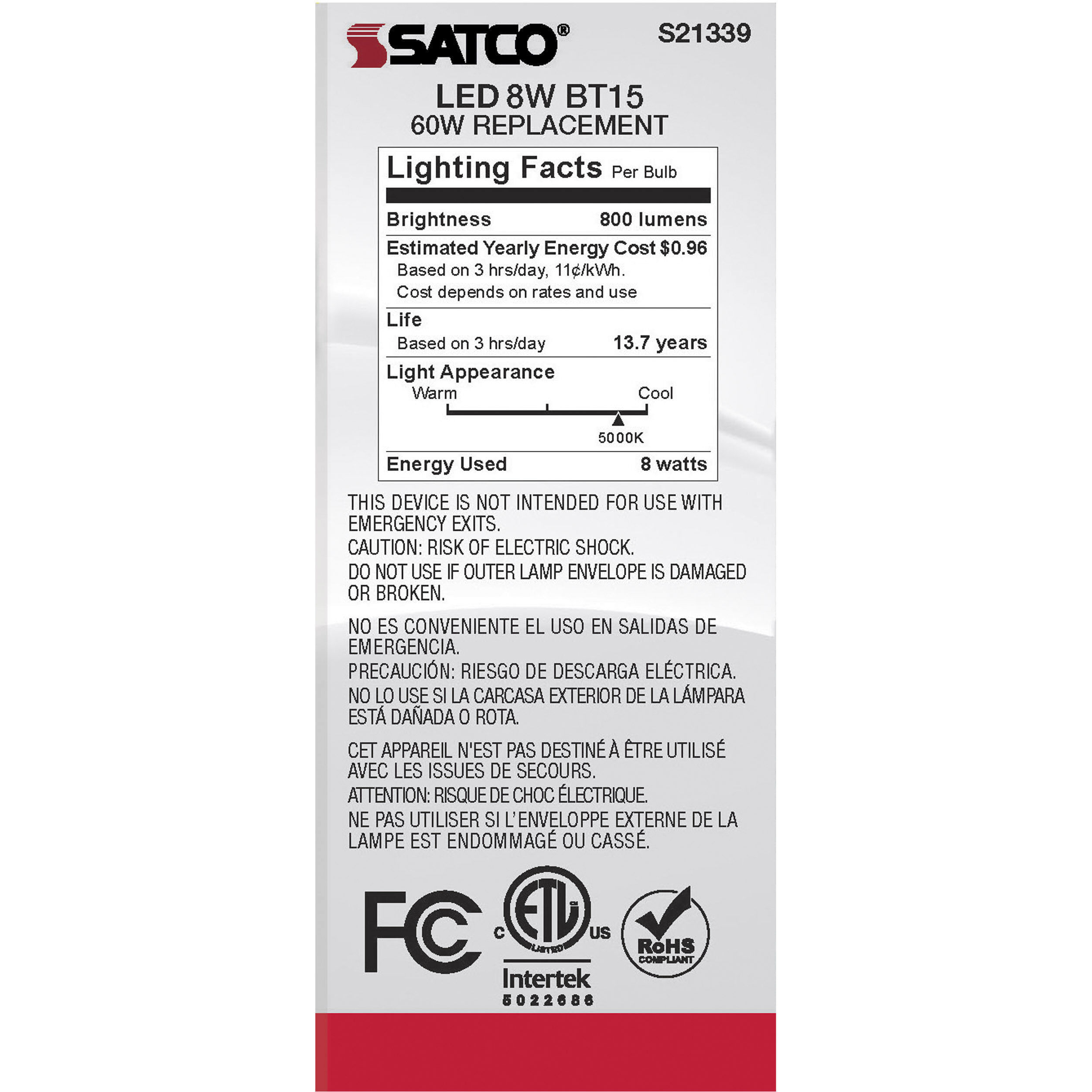 Lumos LED Medium Medium 8.00 watt 5000K LED Filament