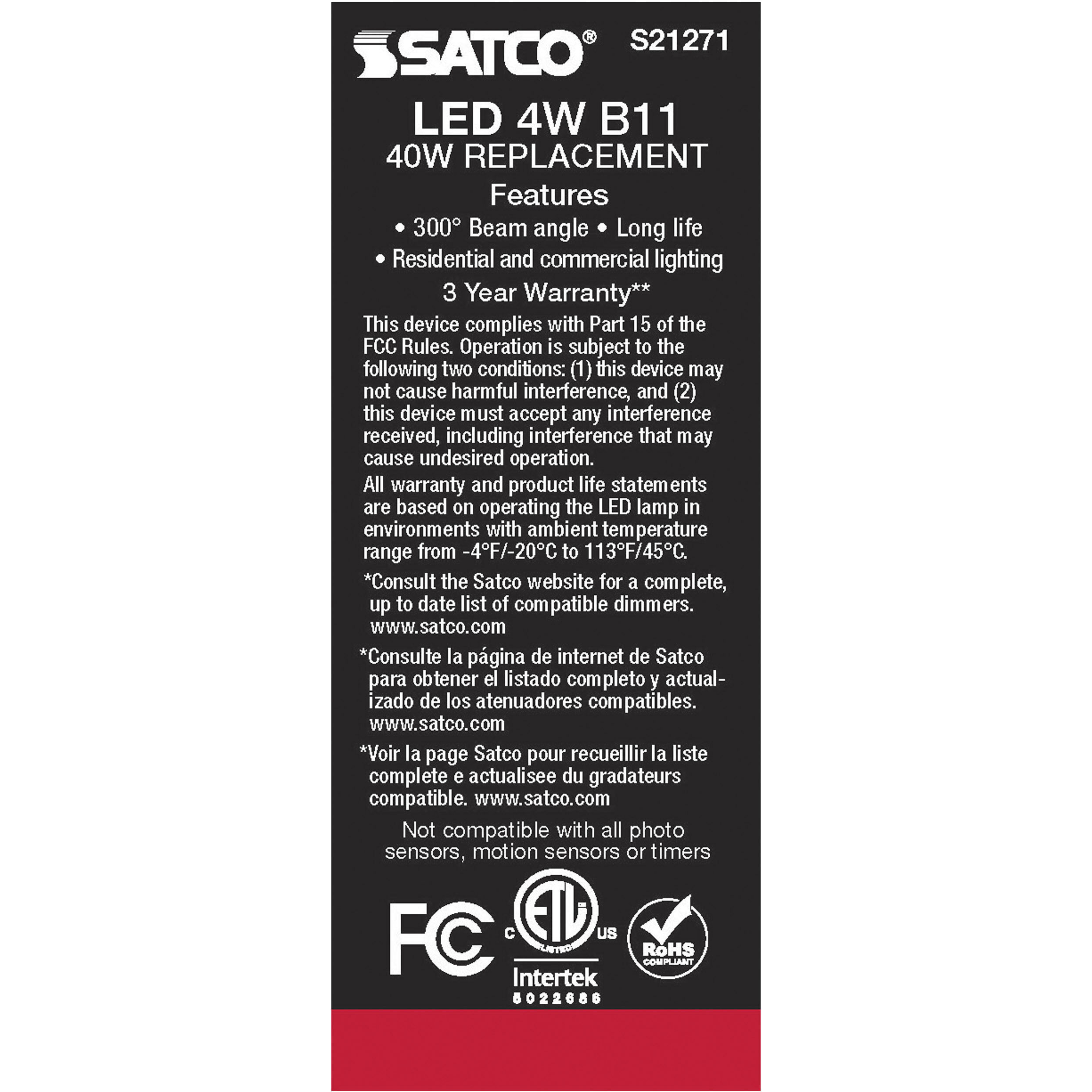 Lumos LED Candelabra Candelabra 4.00 watt 4000K LED Filament