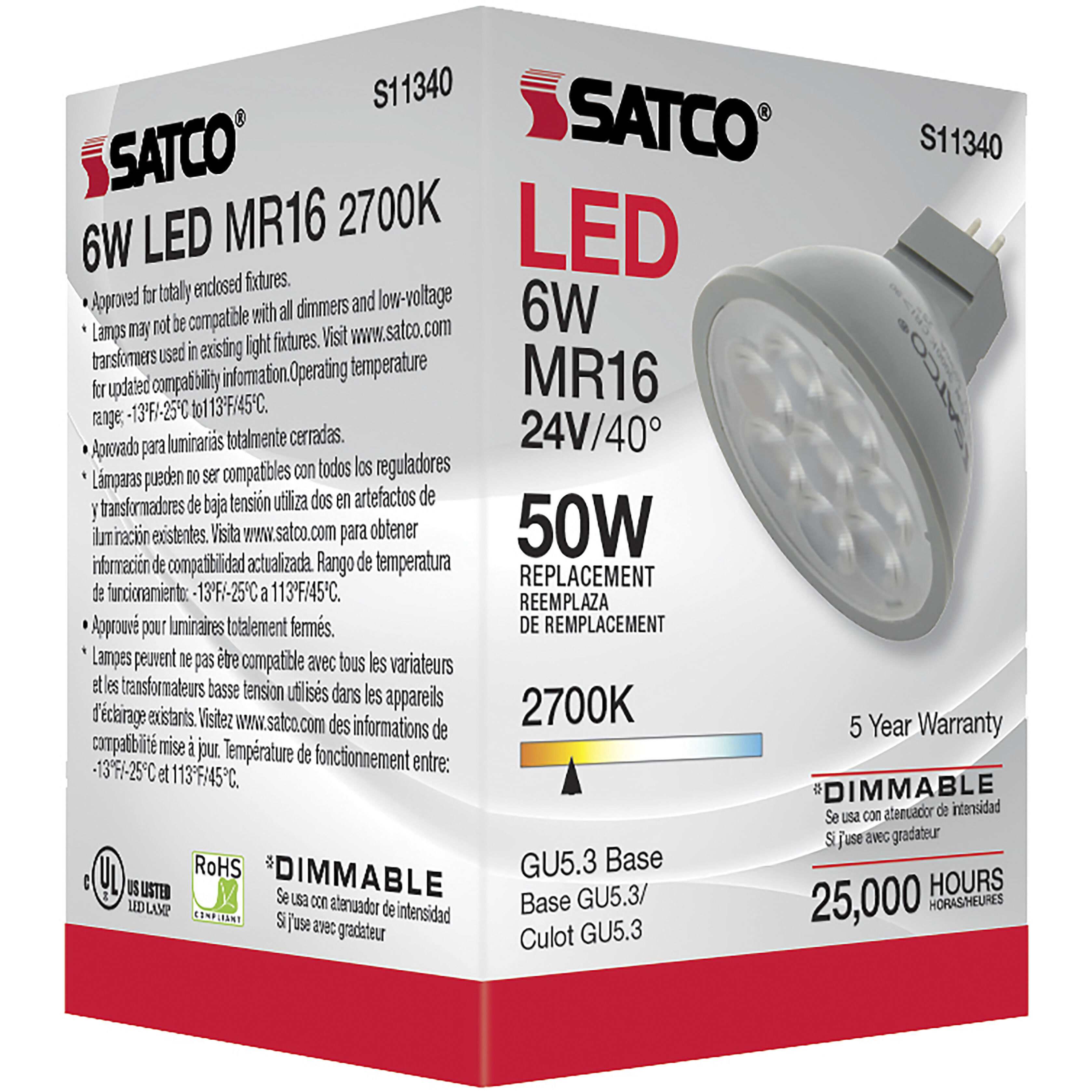Lumos LED MR16 6.00 watt 2700K Light Bulb