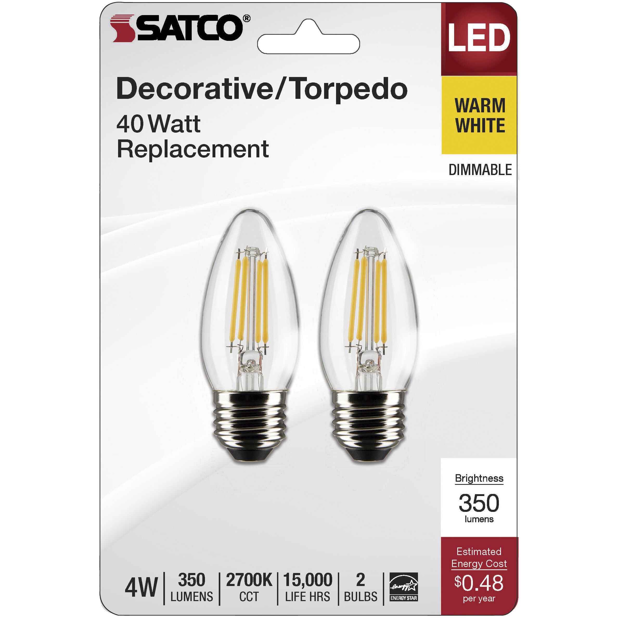 Lumos LED Medium 4 watt 120 2700K LED Filament, LED Filament