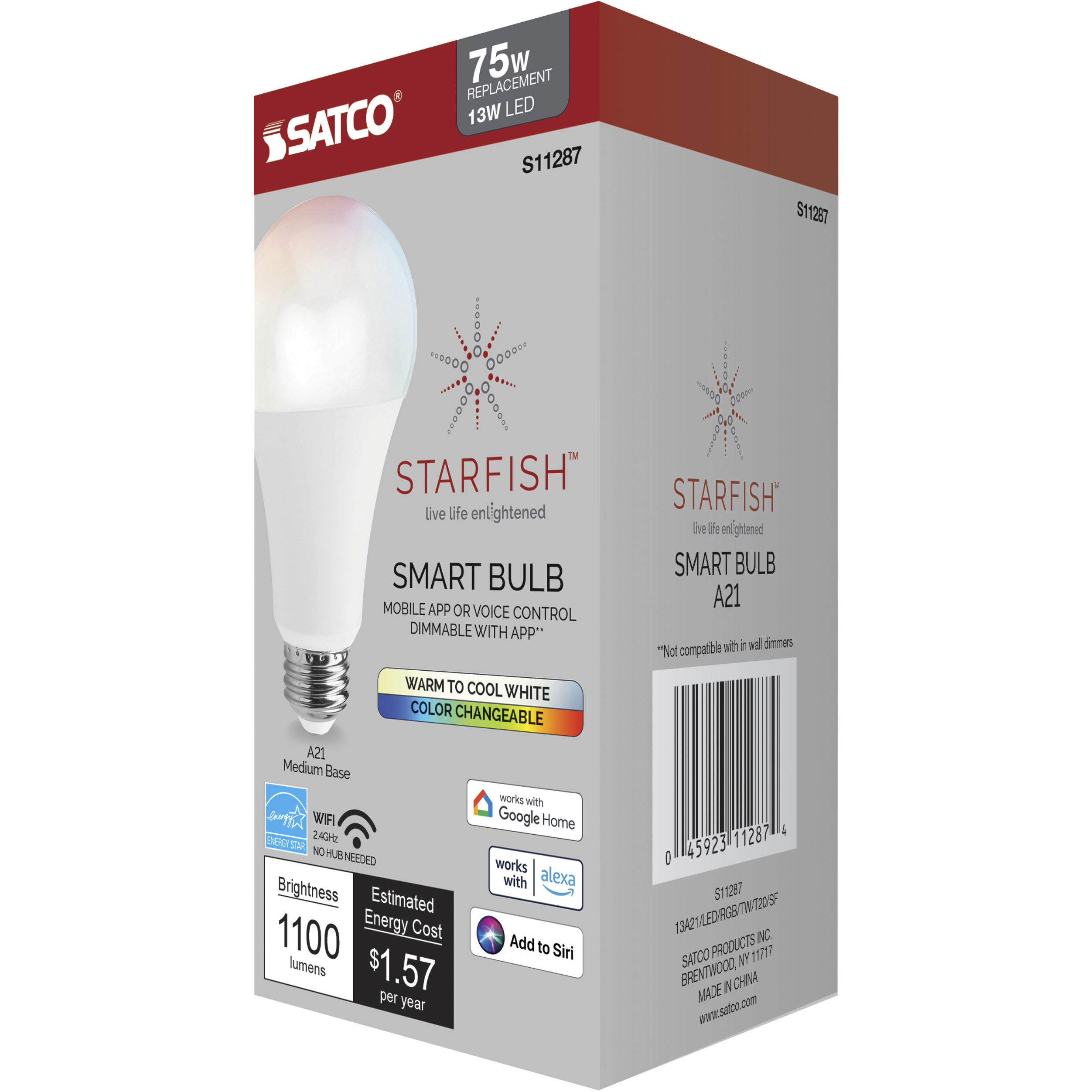 Starfish IOT LED A21 E26 13.00 watt 120V 2700K-5000K Bulb