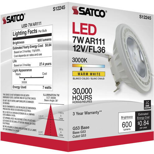 Lumos LED LED G53 7.00 watt 3000K Light Bulb