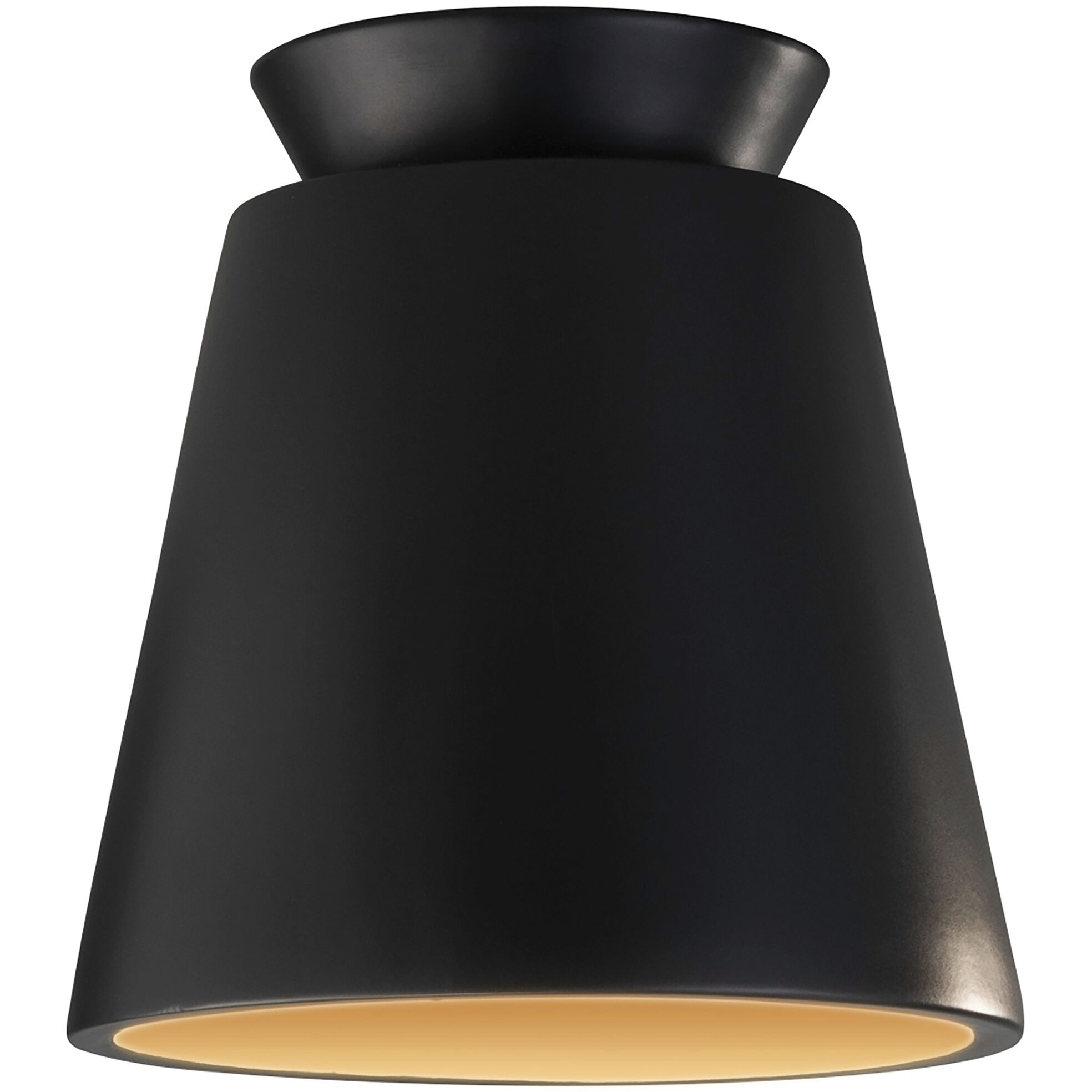 Radiance Collection 1 Light 7.5 inch Carbon Matte Black/Champagne Gold Outdoor Flush-Mount