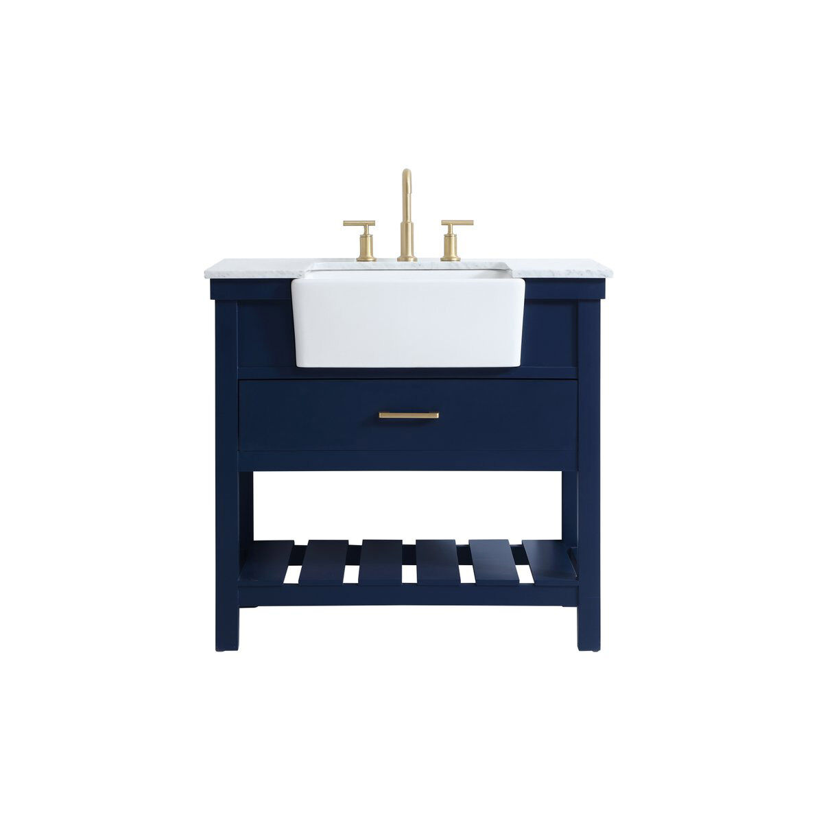 Clement 36 X 22 X 34 inch Blue Bathroom Vanity Cabinet