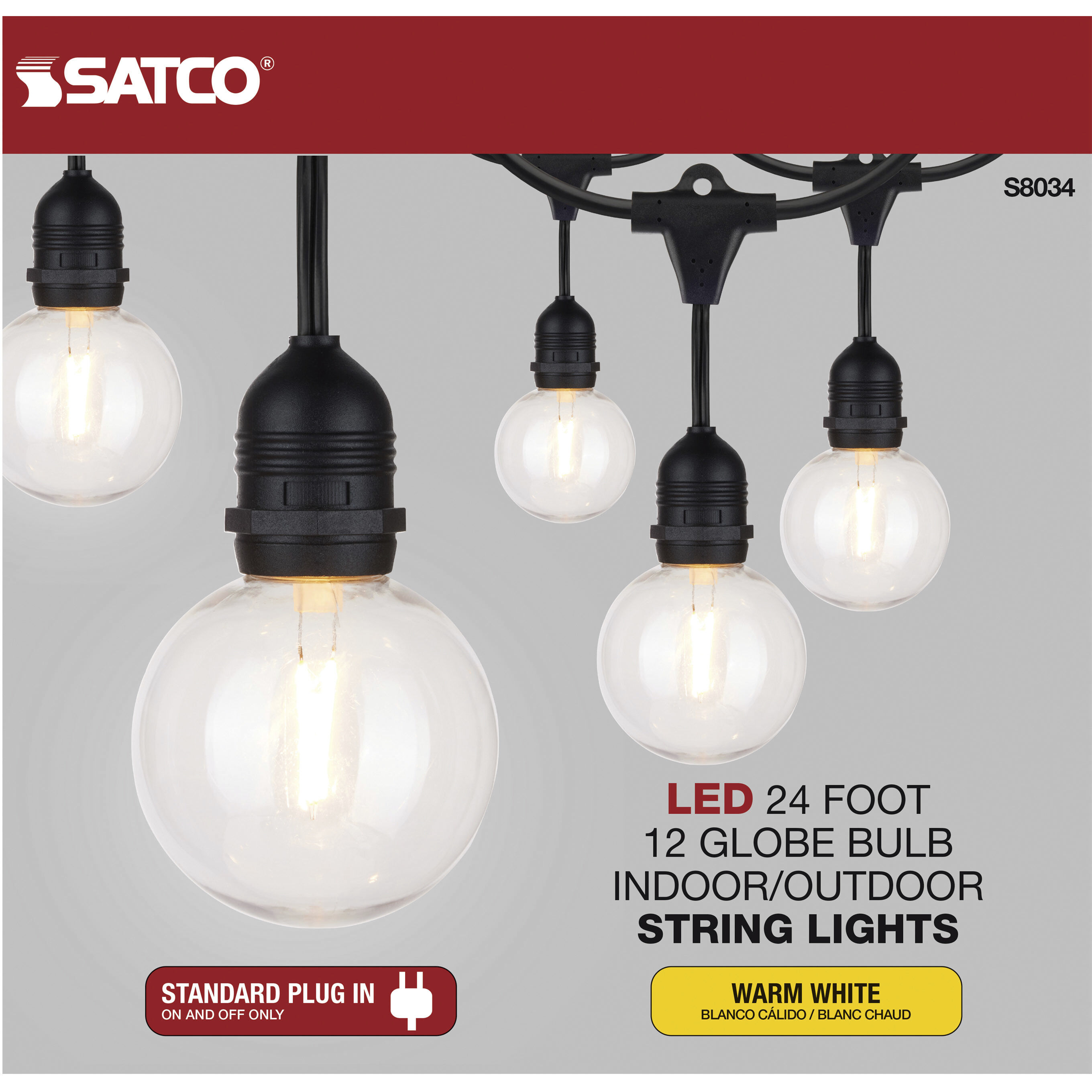 Lumos 12 Light LED 24 foot Black LED String Lights