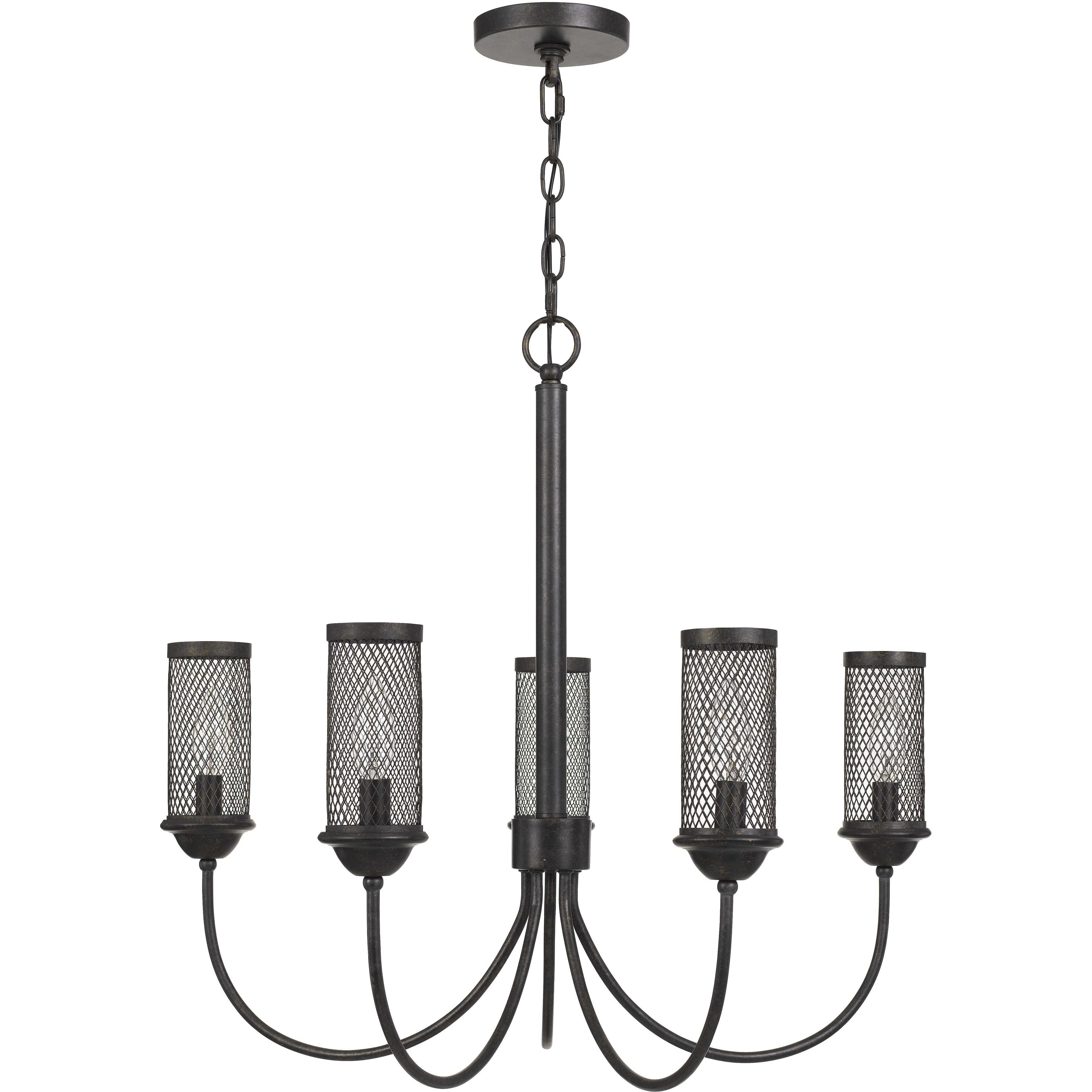 Fulton 5 Light 26.5 inch Textured Bronze Chandelier Ceiling Light