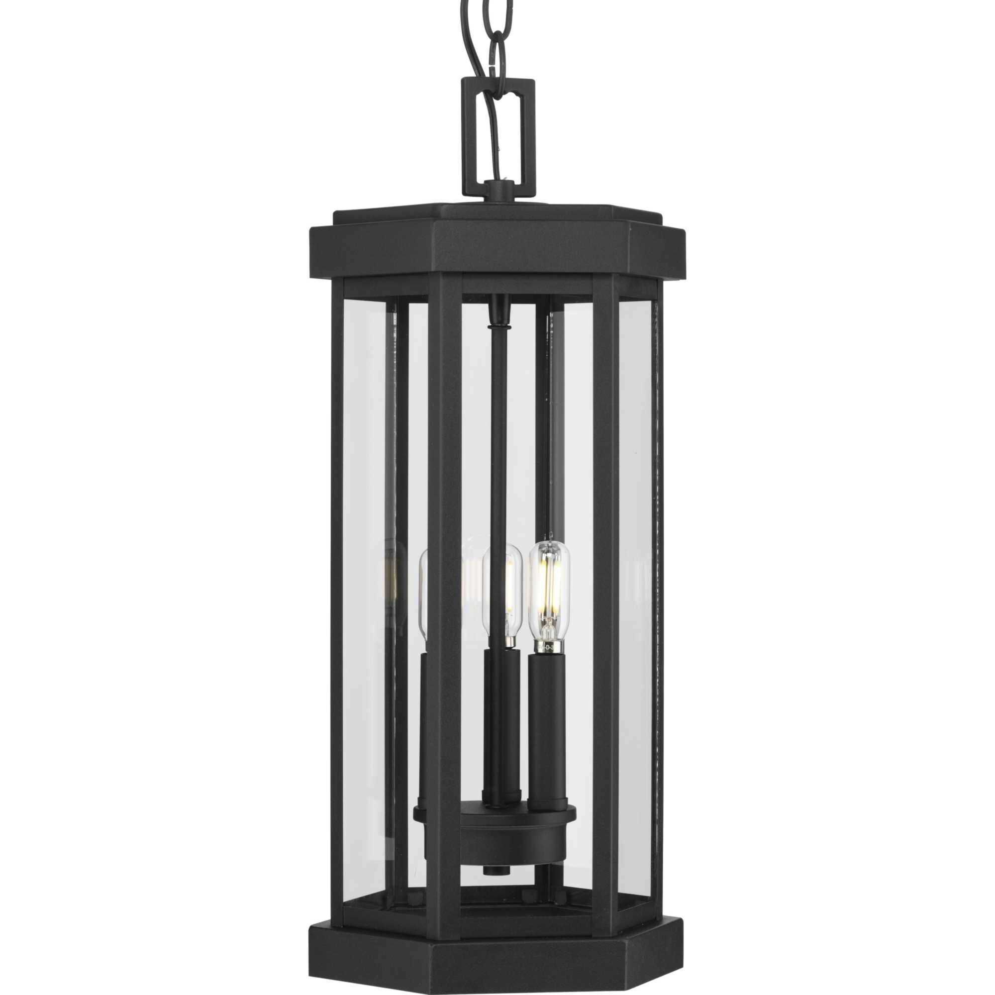 Ramsey 3 Light 9 inch Textured Black Outdoor Hanging Lantern