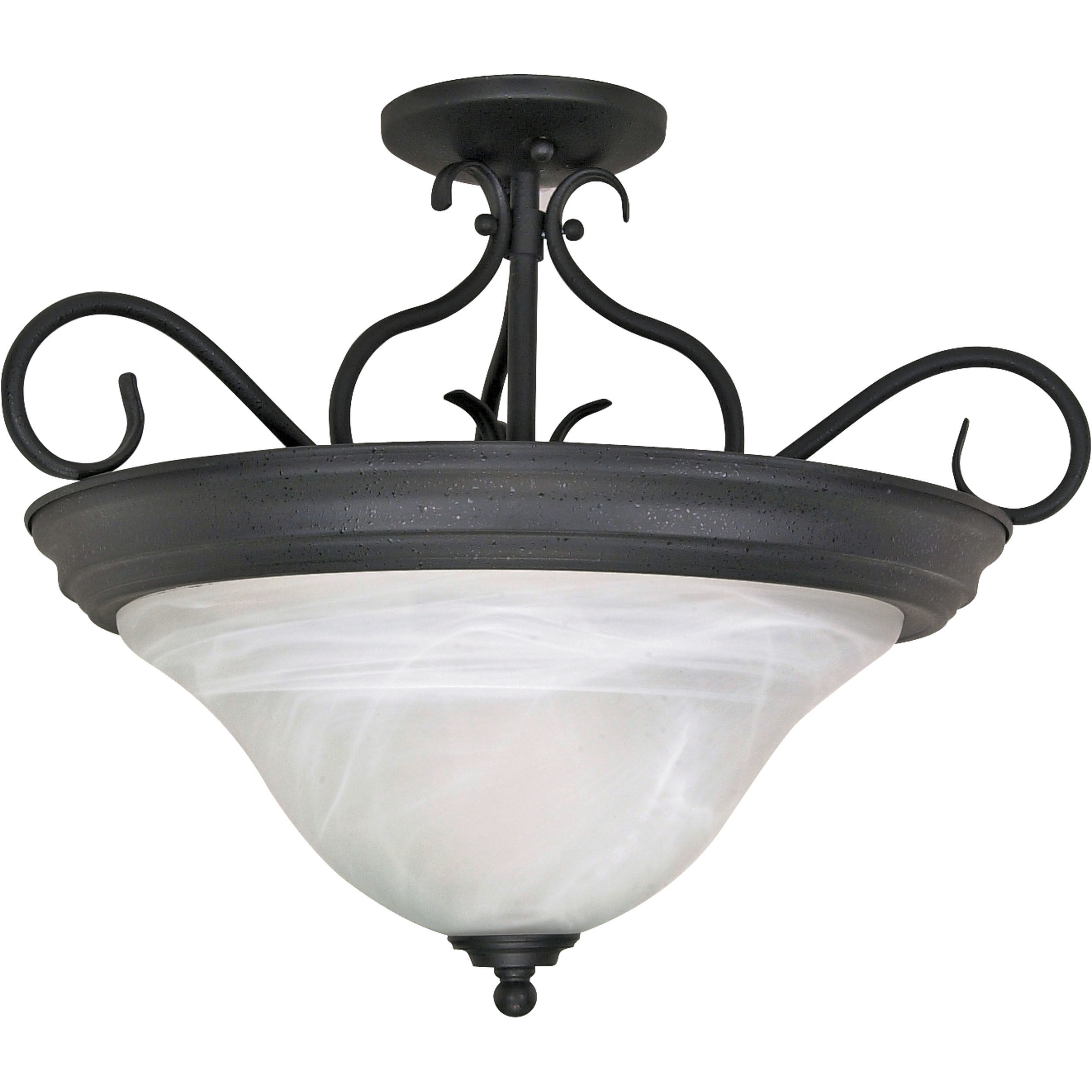 Castillo 3 Light 18.5 inch Textured Black Semi Flush Mount Ceiling Light