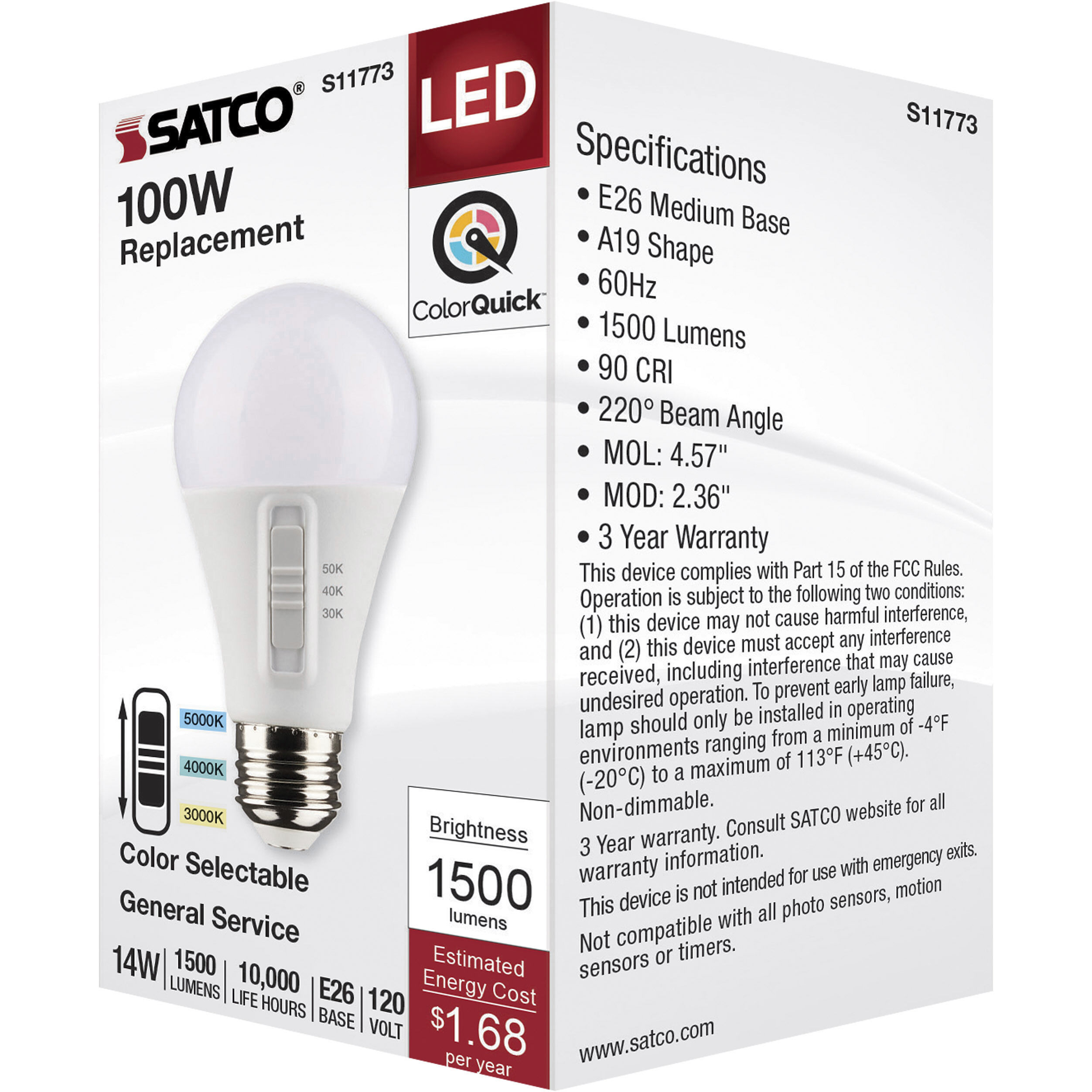 Lumos Medium 14.00 watt 3000K Light Bulb