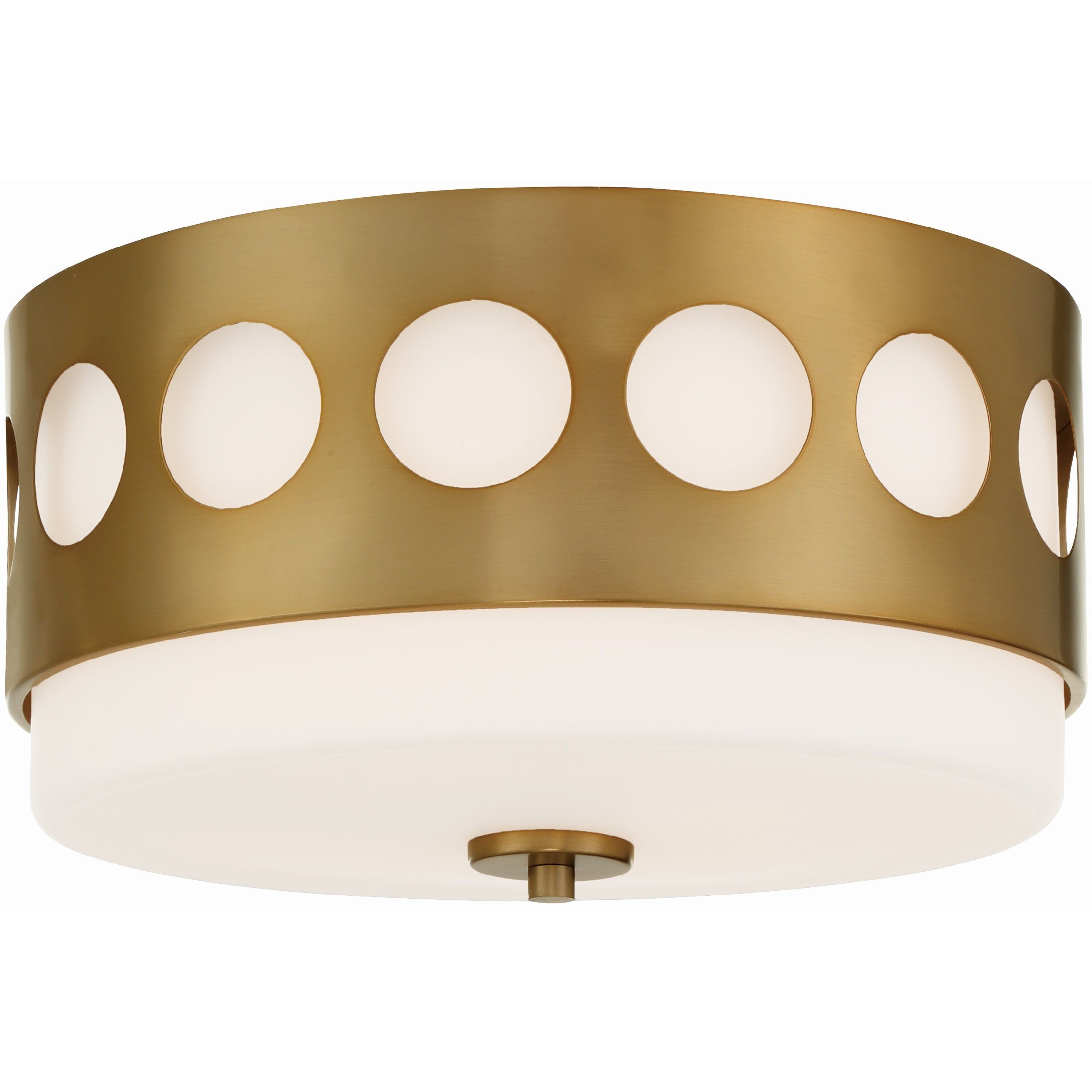 Kirby 2 Light 13.25 inch Vibrant Gold Flush Ceiling Light
