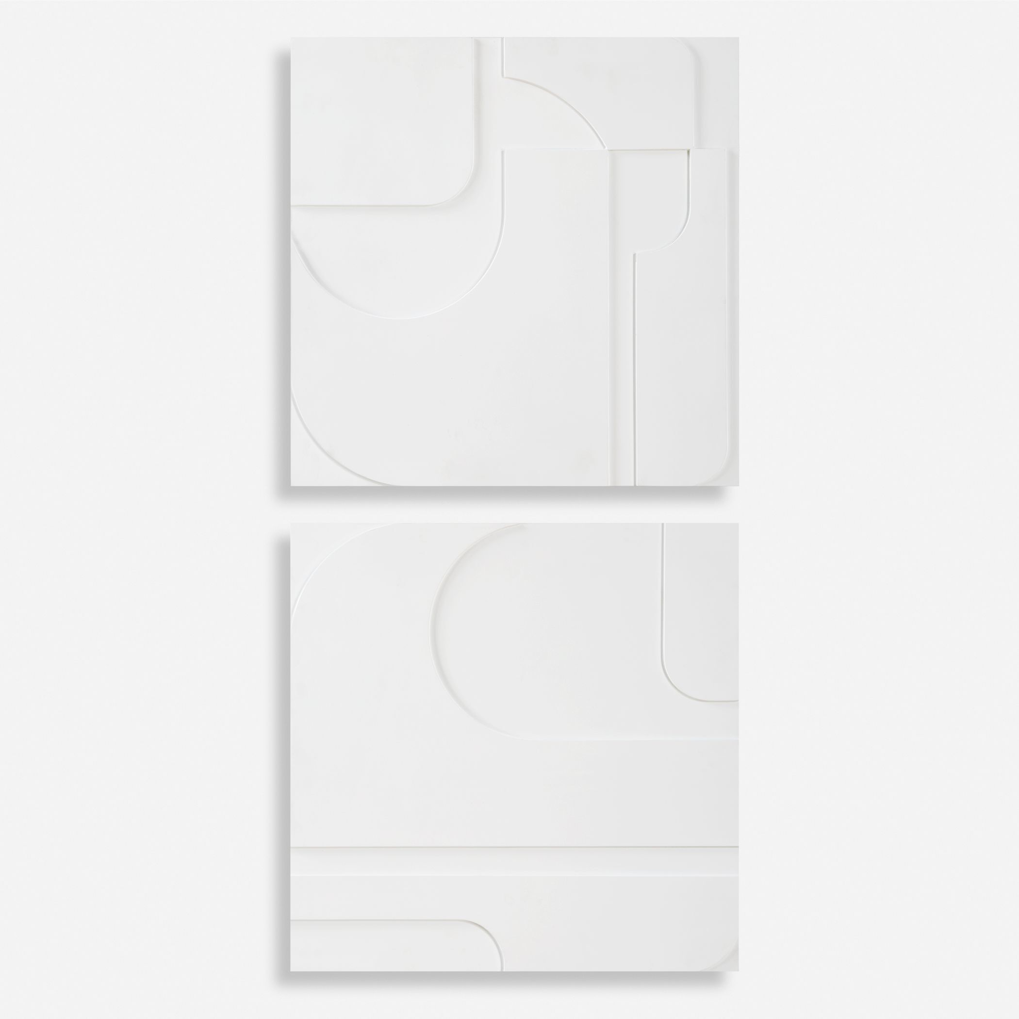 Contours White Wall Decor, Set of 2