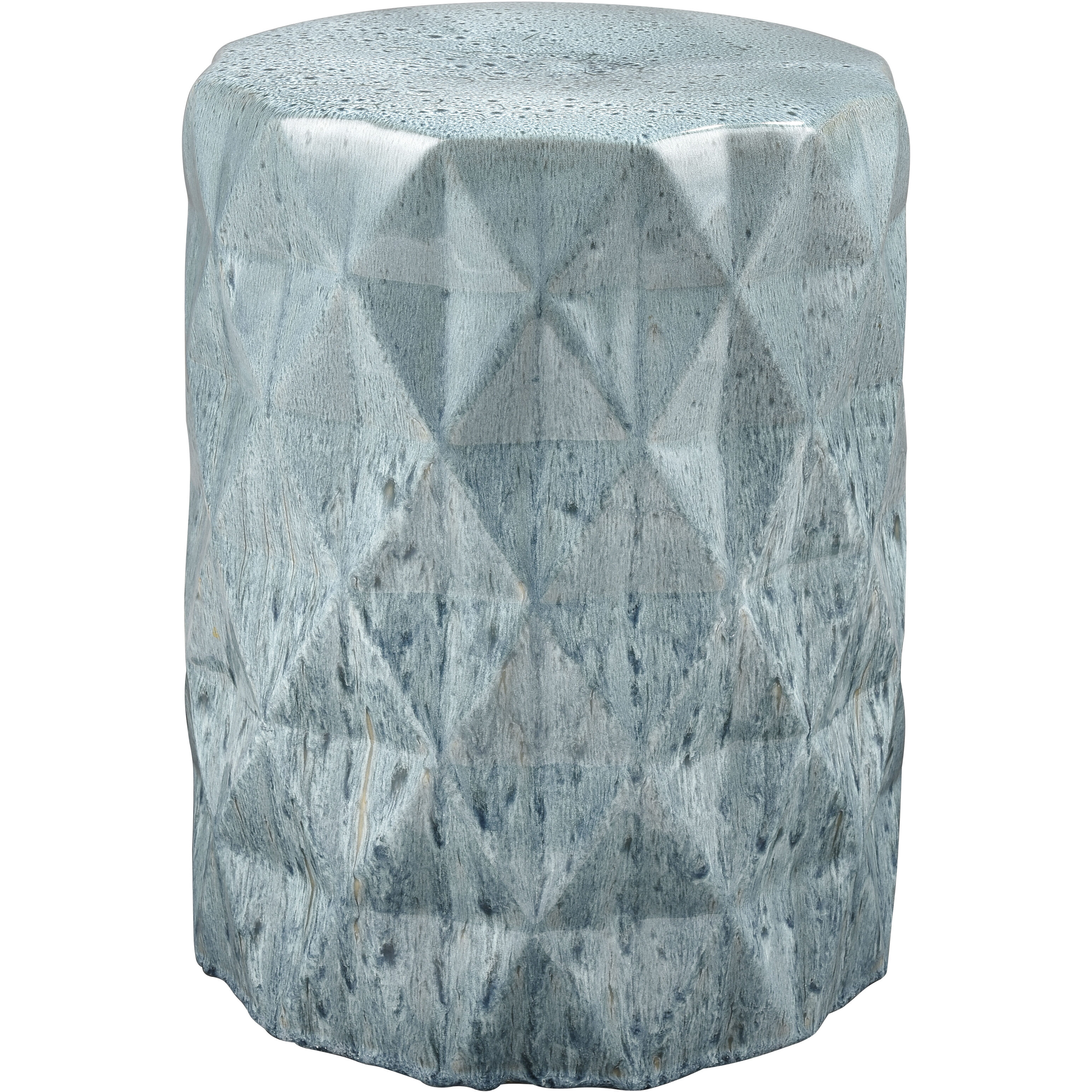 Olmedo 18 inch Seaglass Glazed Accent Stool