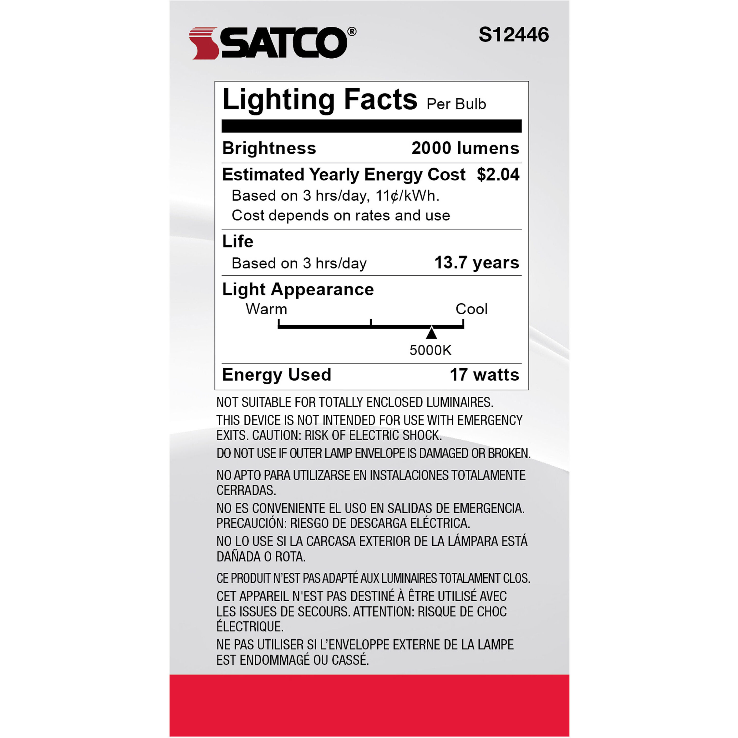 Lumos LED Medium Type A21 17.00 watt 5000K Light Bulb