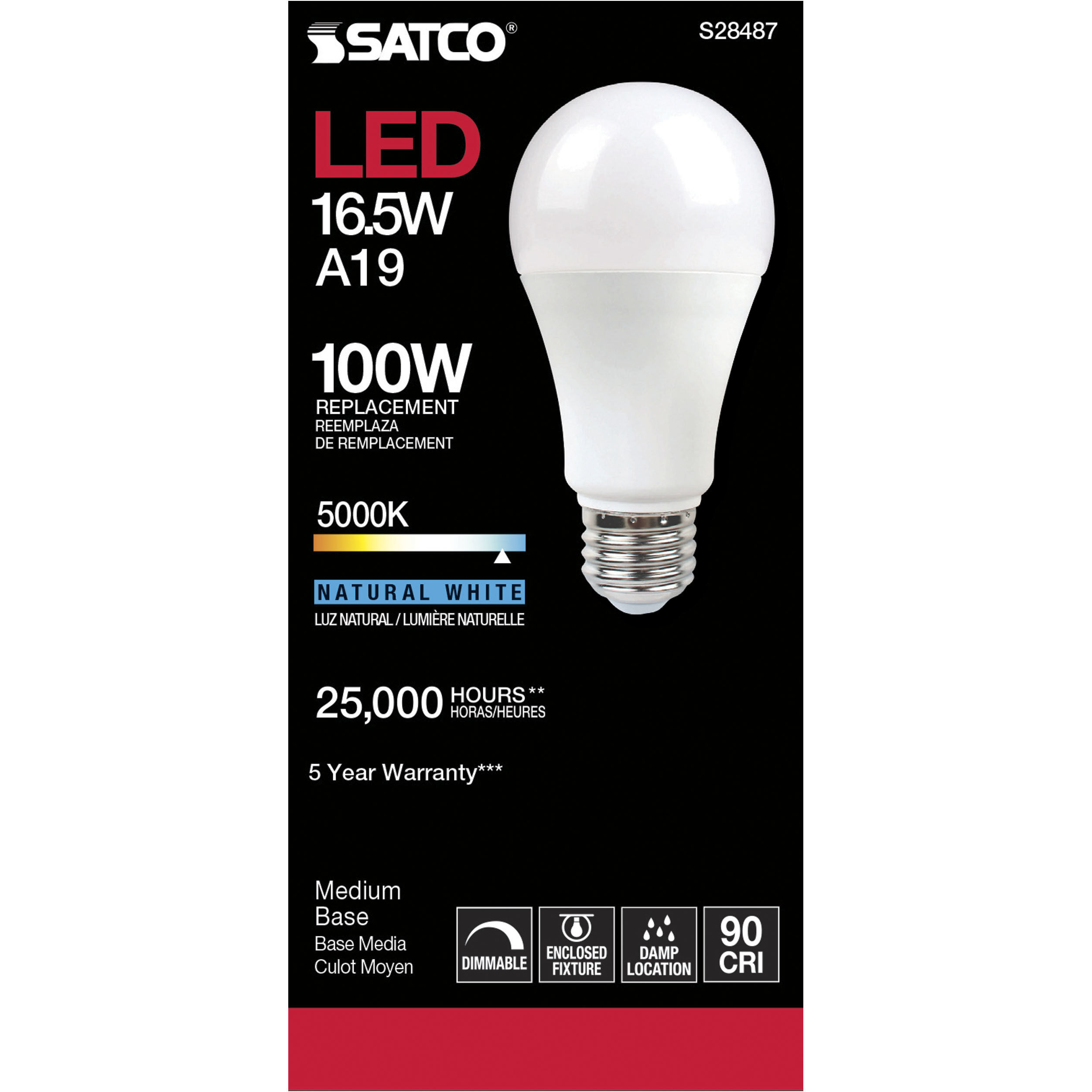 Lumos LED Medium 16.50 watt 120 5000K Light Bulb
