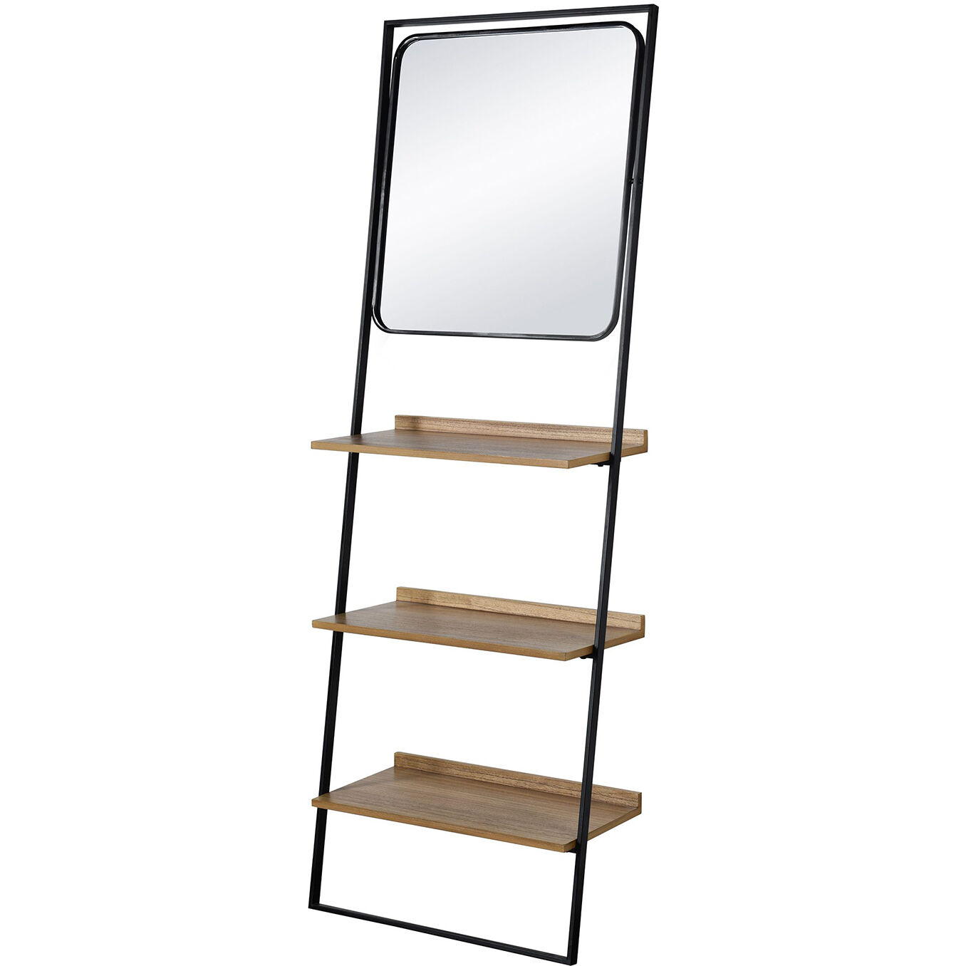 Lena 24.5 inch Black and Wood Brown Standing Shelves