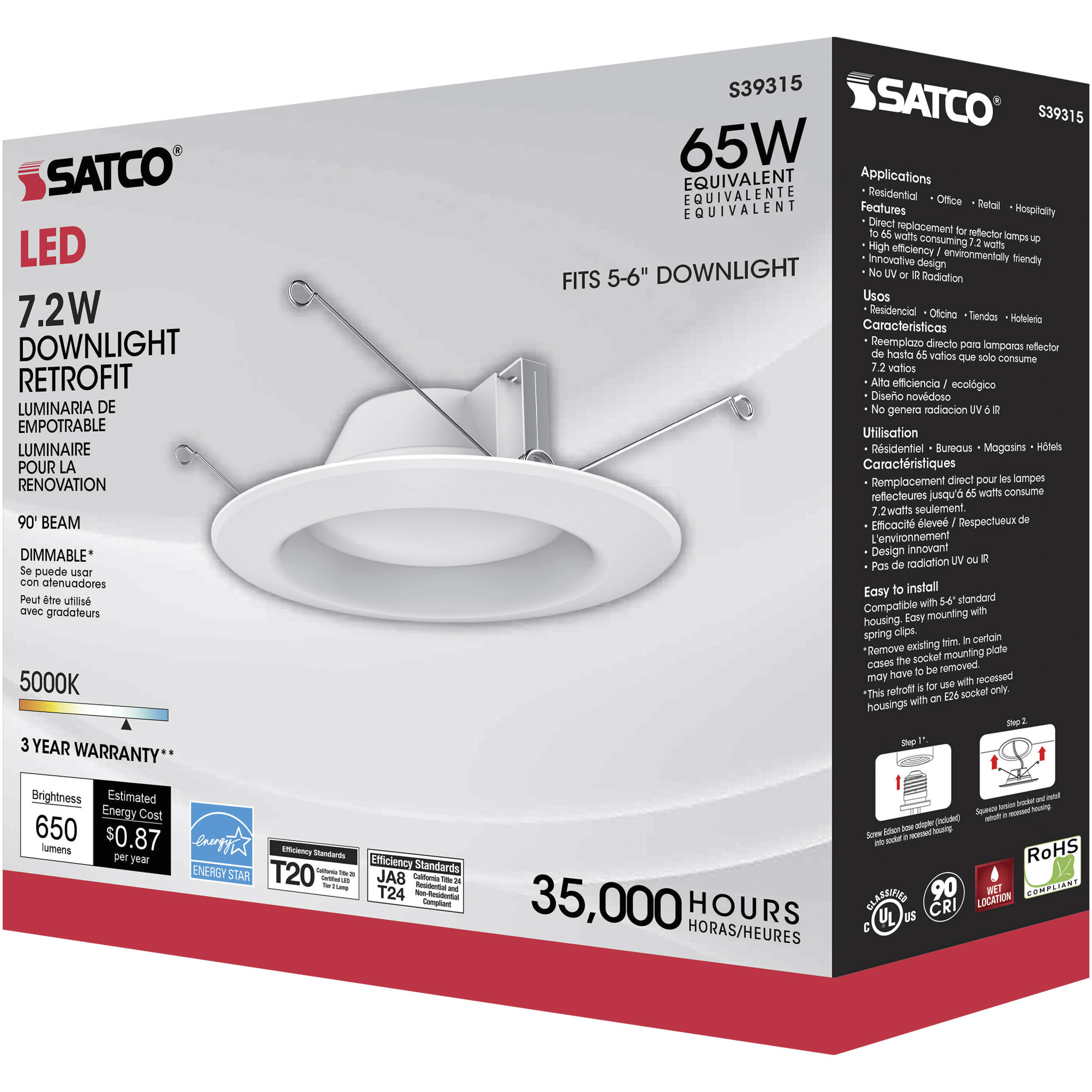 Edgewood Medium White Recessed