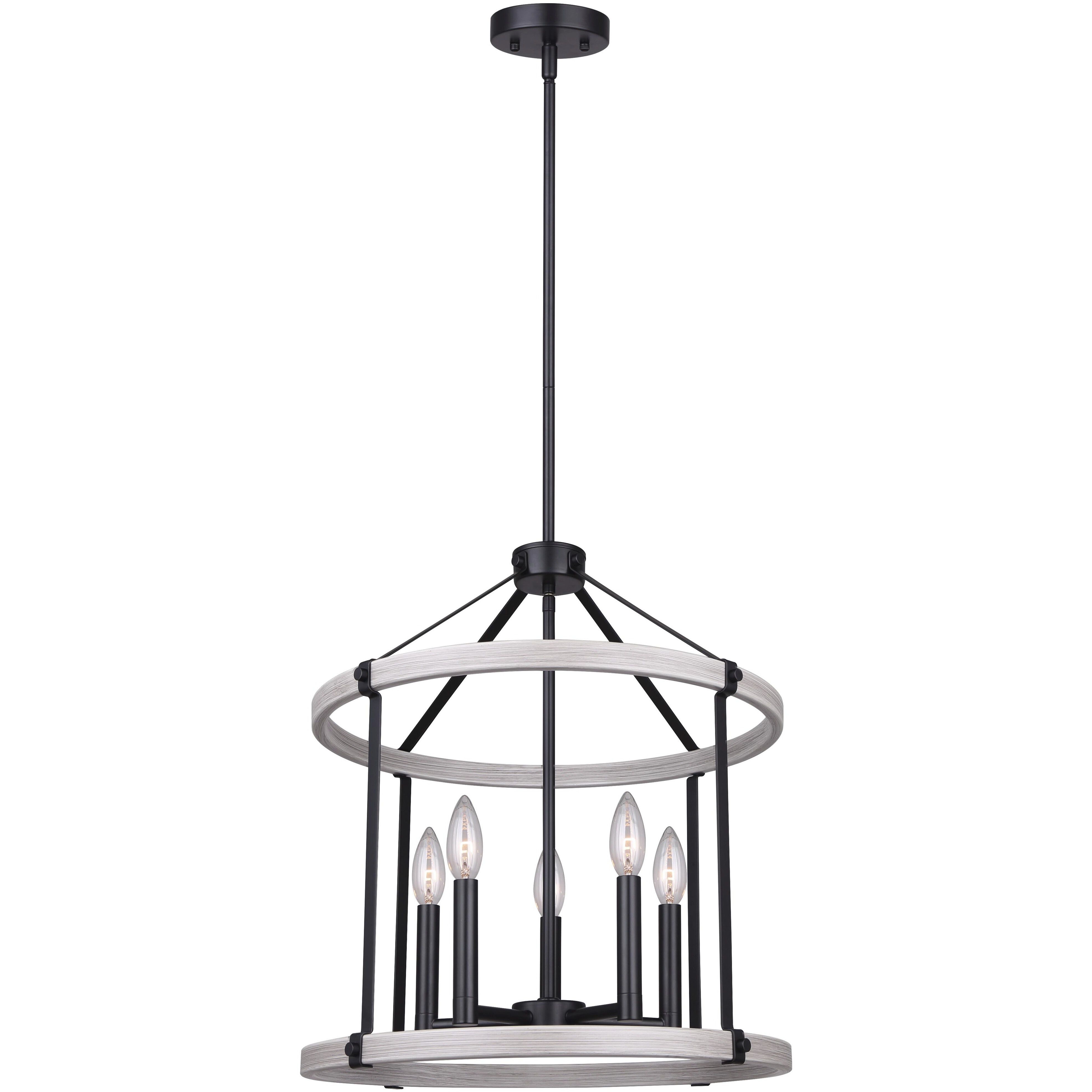 Joelle 5 Light 19 inch Matte Black/Brushed Grey Chandelier Ceiling Light
