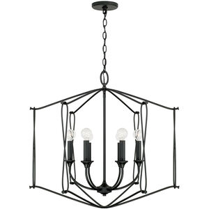 Bentley 6 Light 28 inch Black Iron Foyer Light Ceiling Light