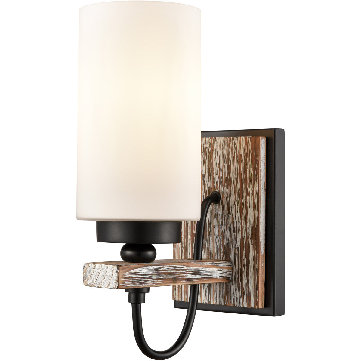 Paladin LED 5 inch Matte Black Sconce Wall Light in White Glass