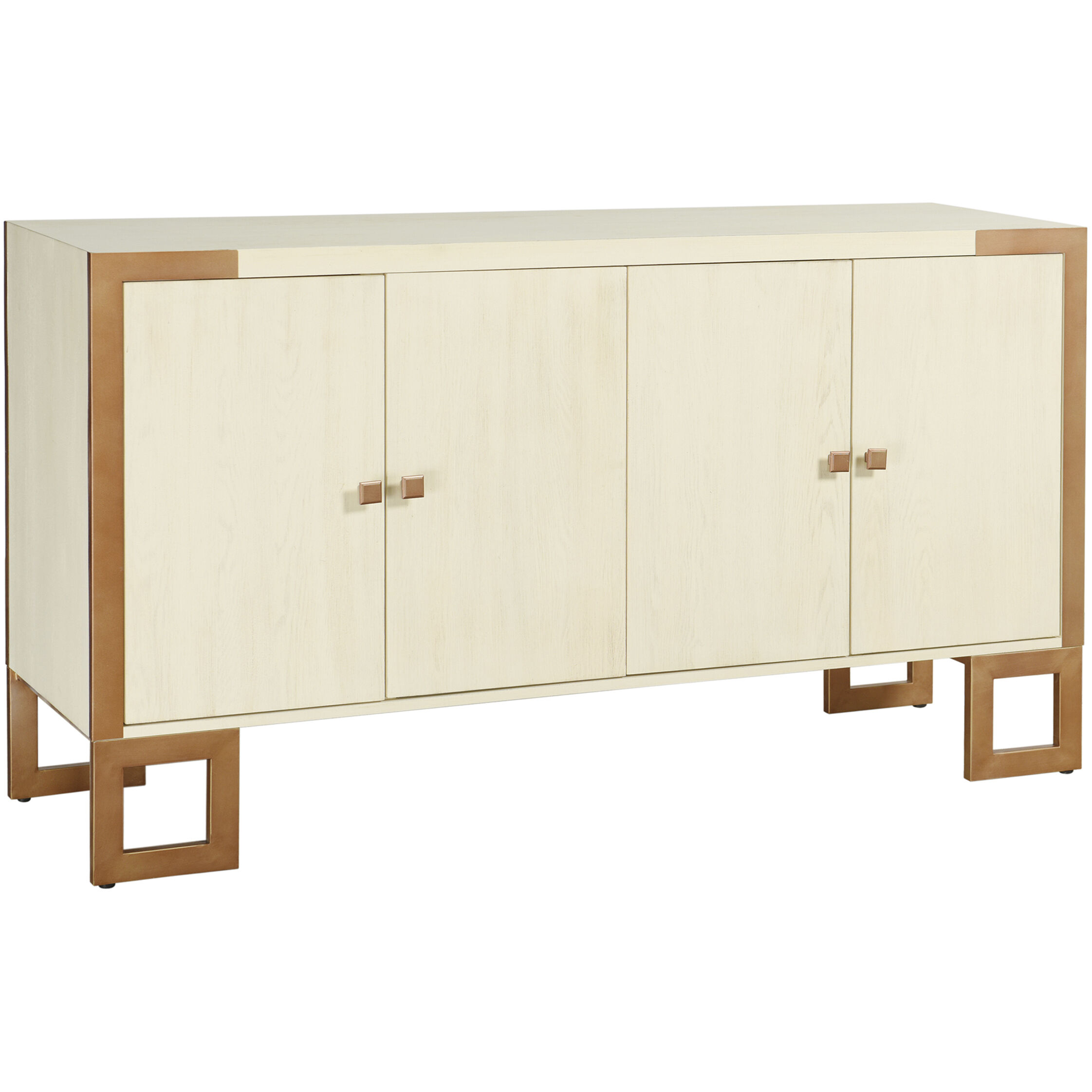 Cameron Antique Cream White and Antique Brushed Gold Cabinet