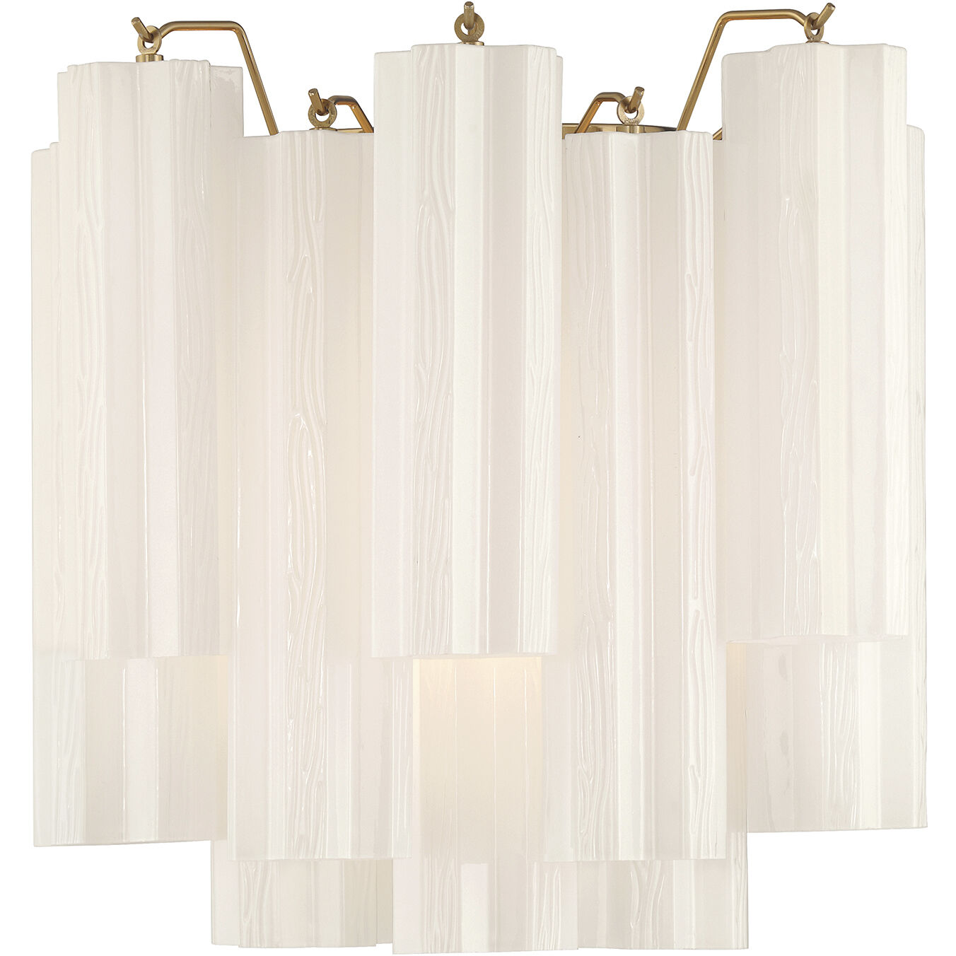 Addis Bath Wall Light in Tronchi Glass White