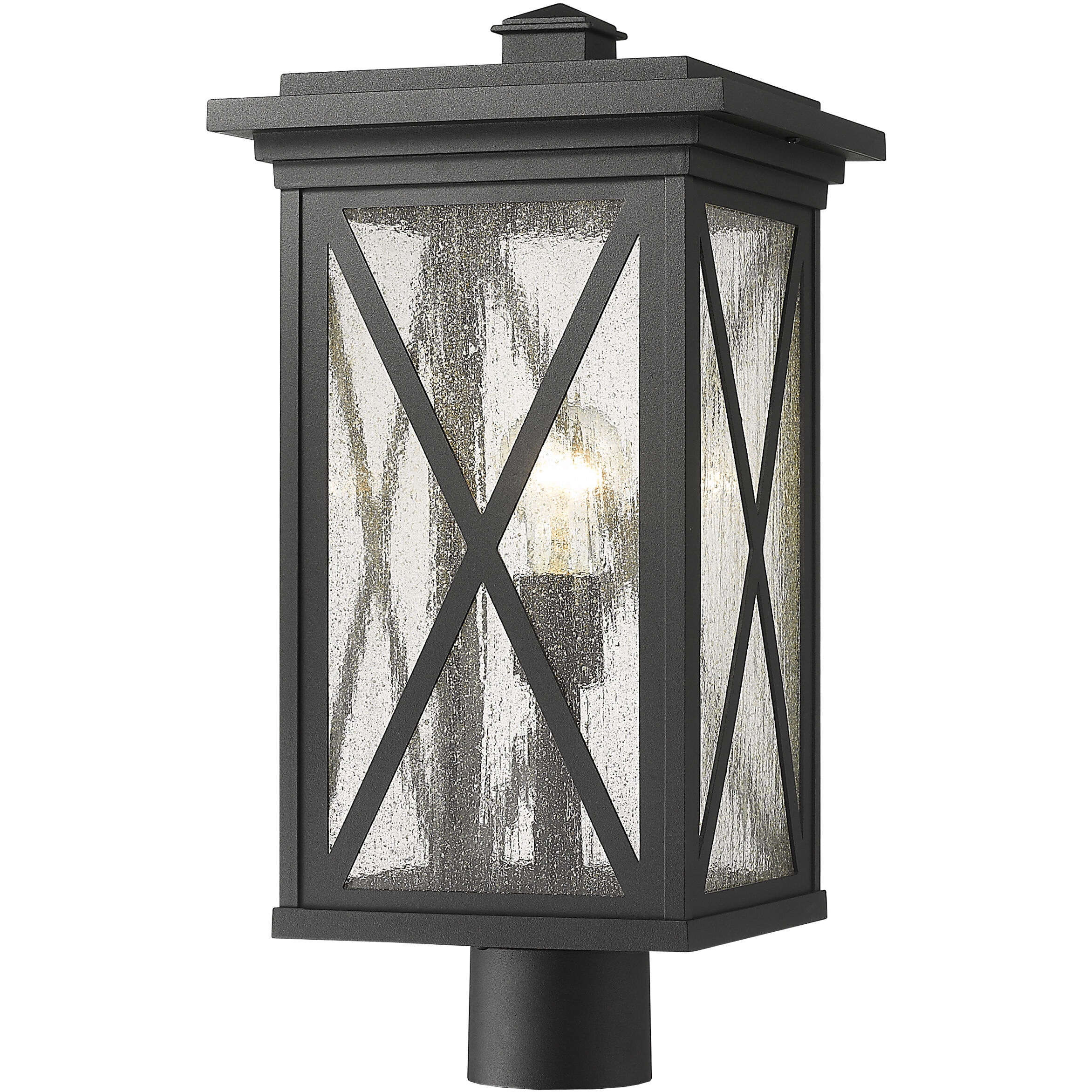 Brookside 1 Light 19.5 inch Black Outdoor Post Mount Fixture