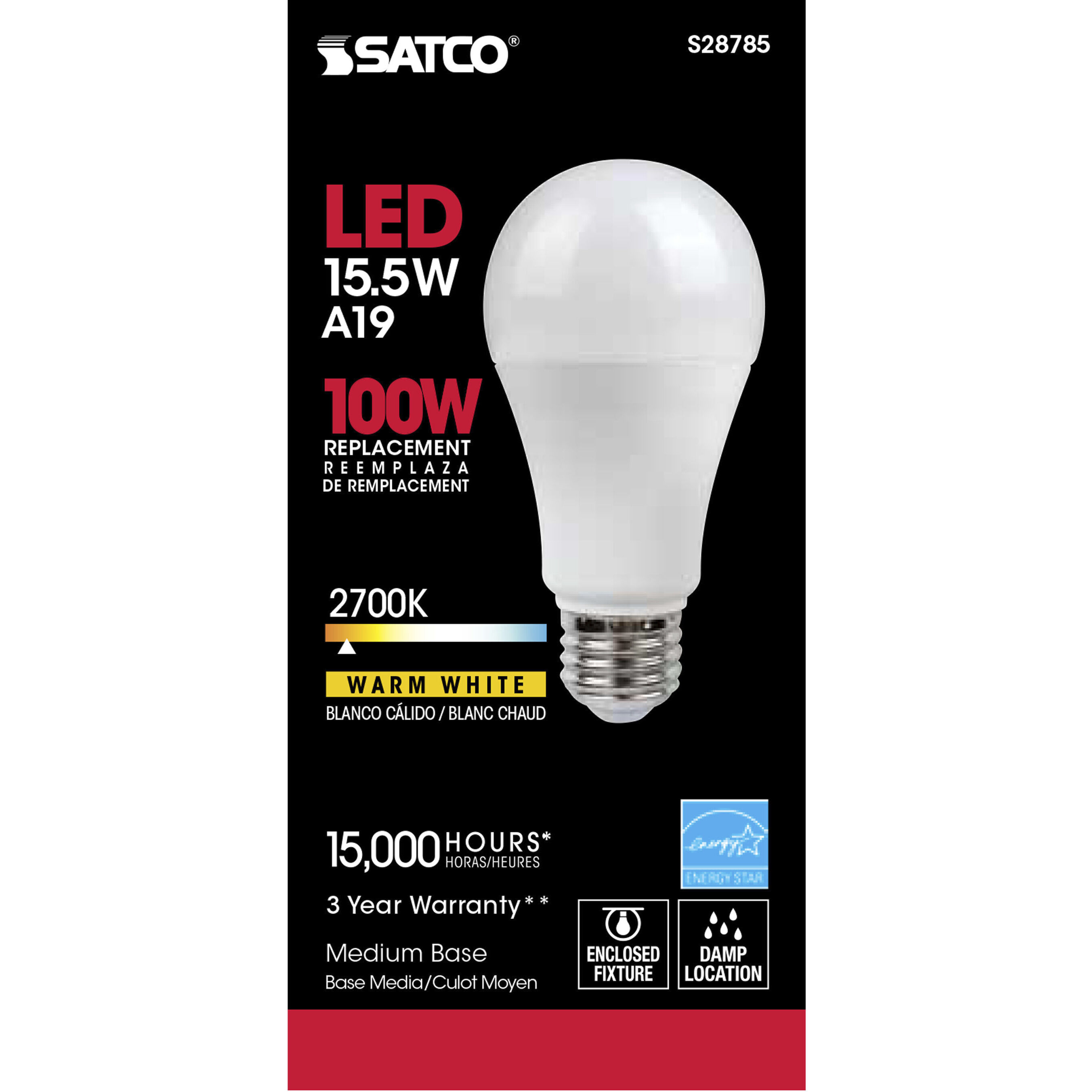 Lumos LED A19 Medium E26 15.5 watt 120V 2700K Light Bulb, Type A