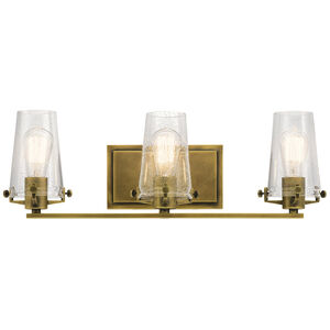 Alton 3 Light 24 inch Natural Brass Wall Mt Bath 3 Arm Wall Light