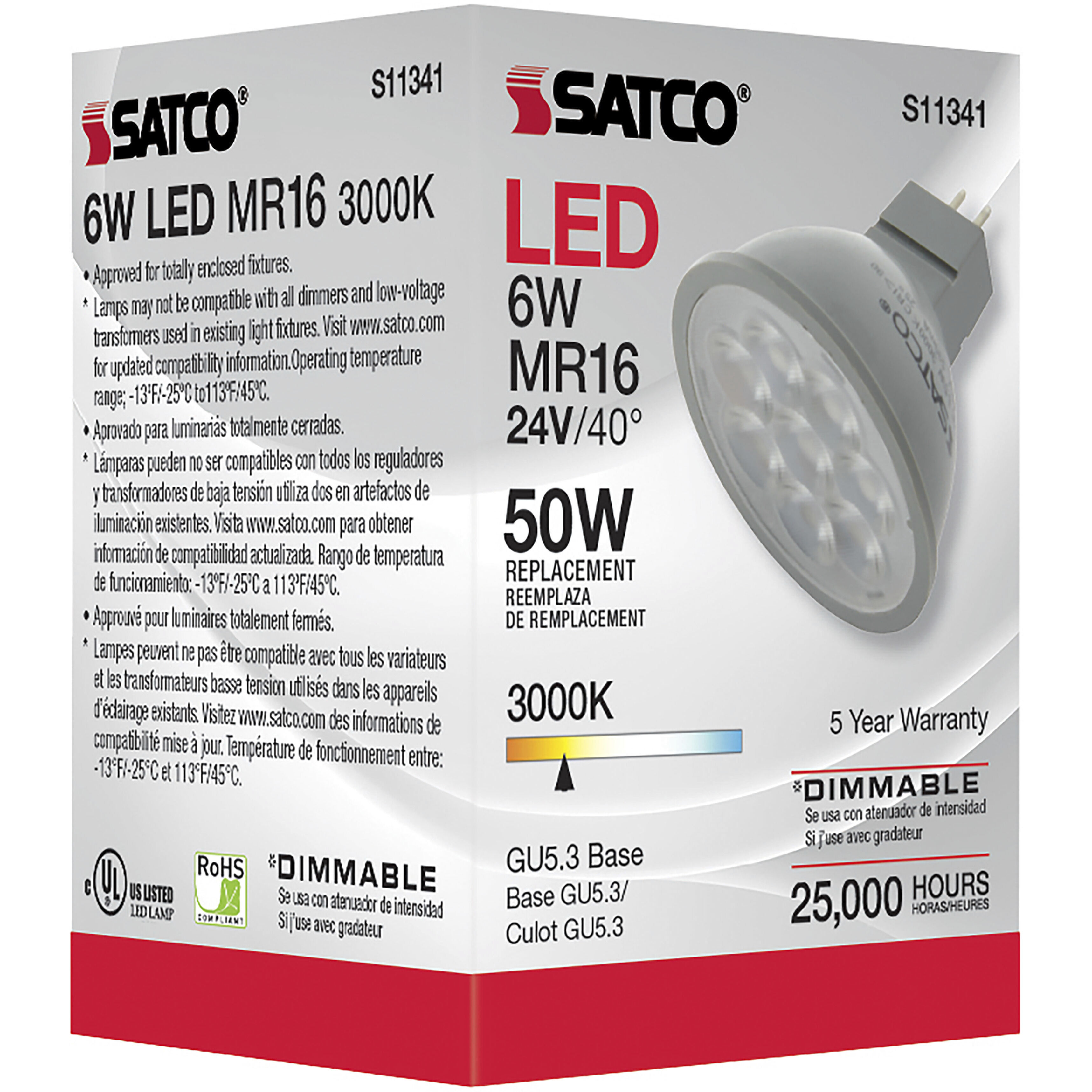 Lumos LED MR16 6.00 watt 3000K Light Bulb