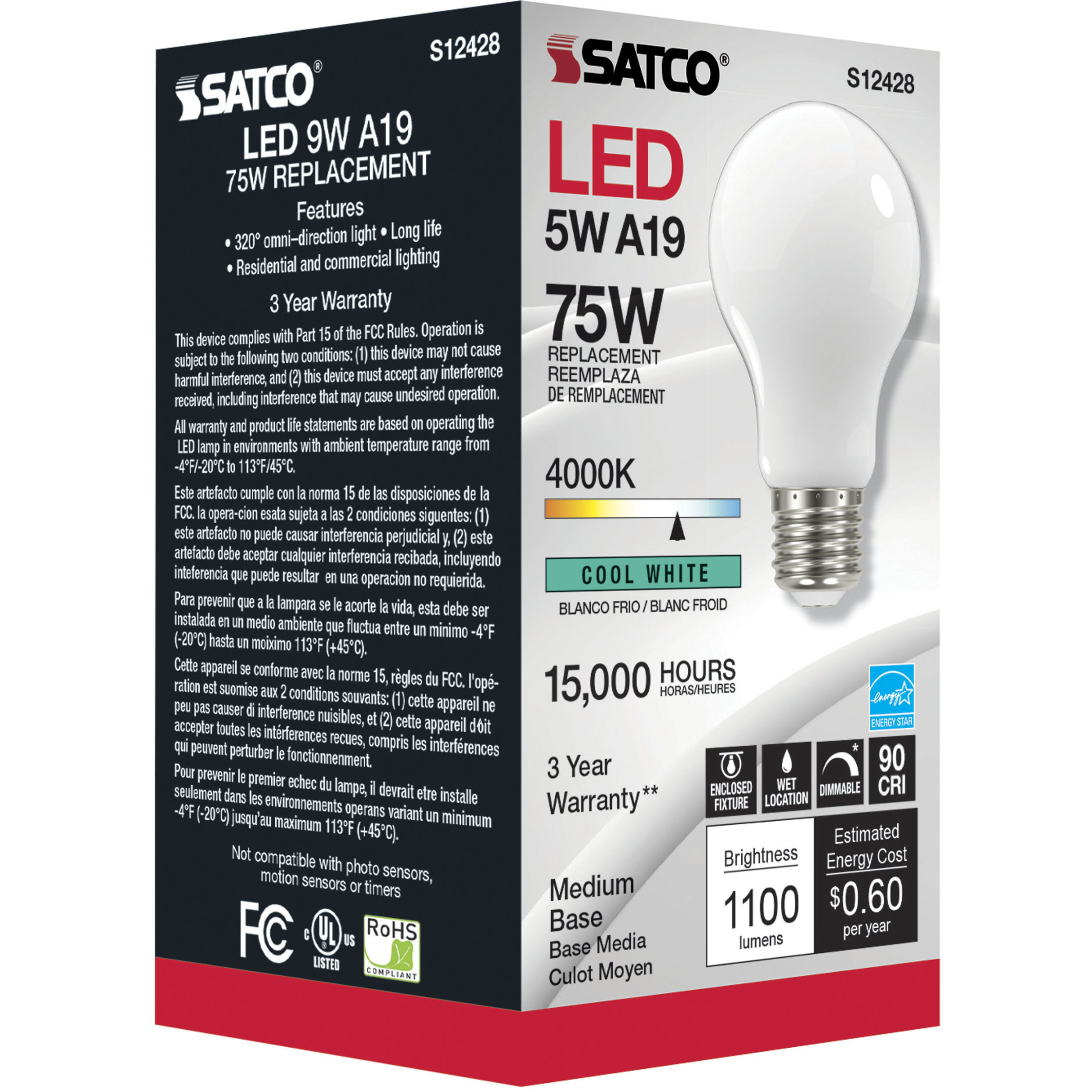 Lumos LED Medium 11.00 watt 120 4000K Light Bulb