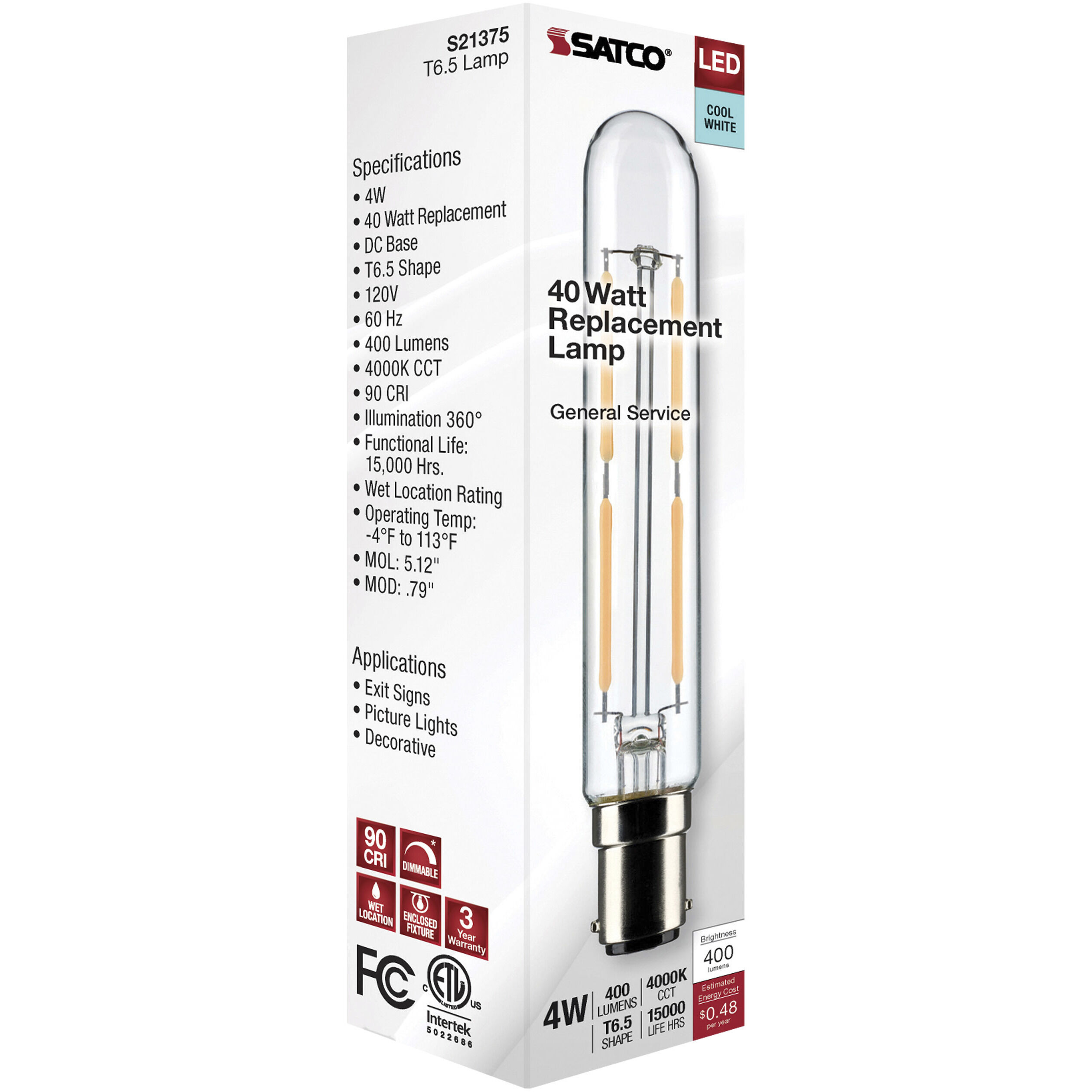 Tube LED 4 watt 120 4000K LED Filament, LED Filament