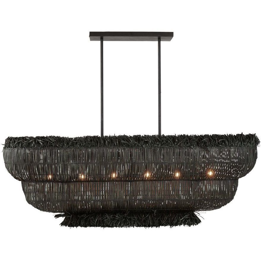 Yessika 62 X 27 inch Dark Gray Stained Linear Chandelier Ceiling Light